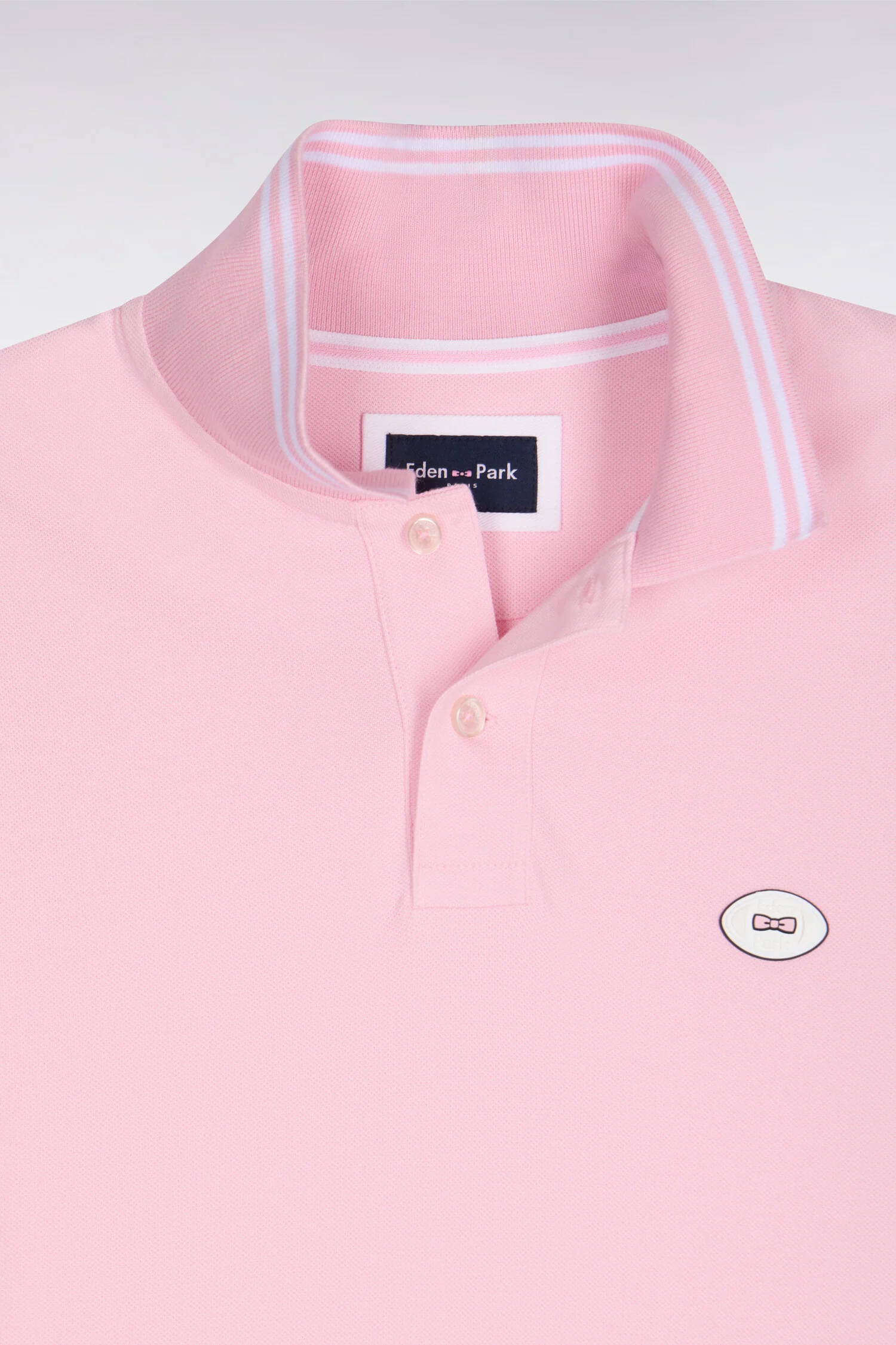 Polo à manches courtes en coton rose - Image 6