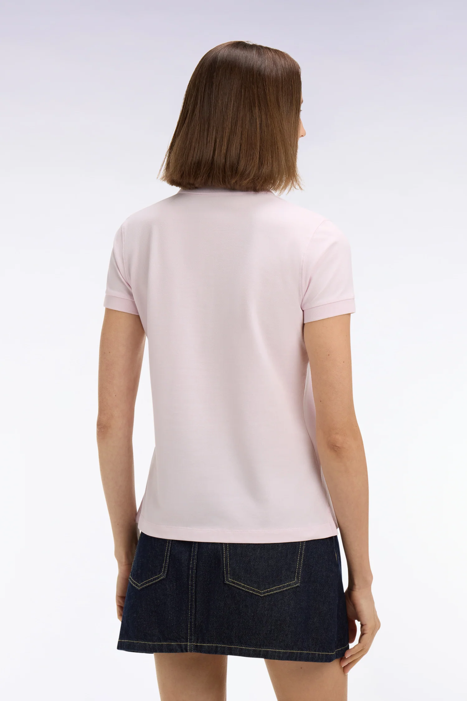 Polo à manches courtes en coton stretch rose - Image 5