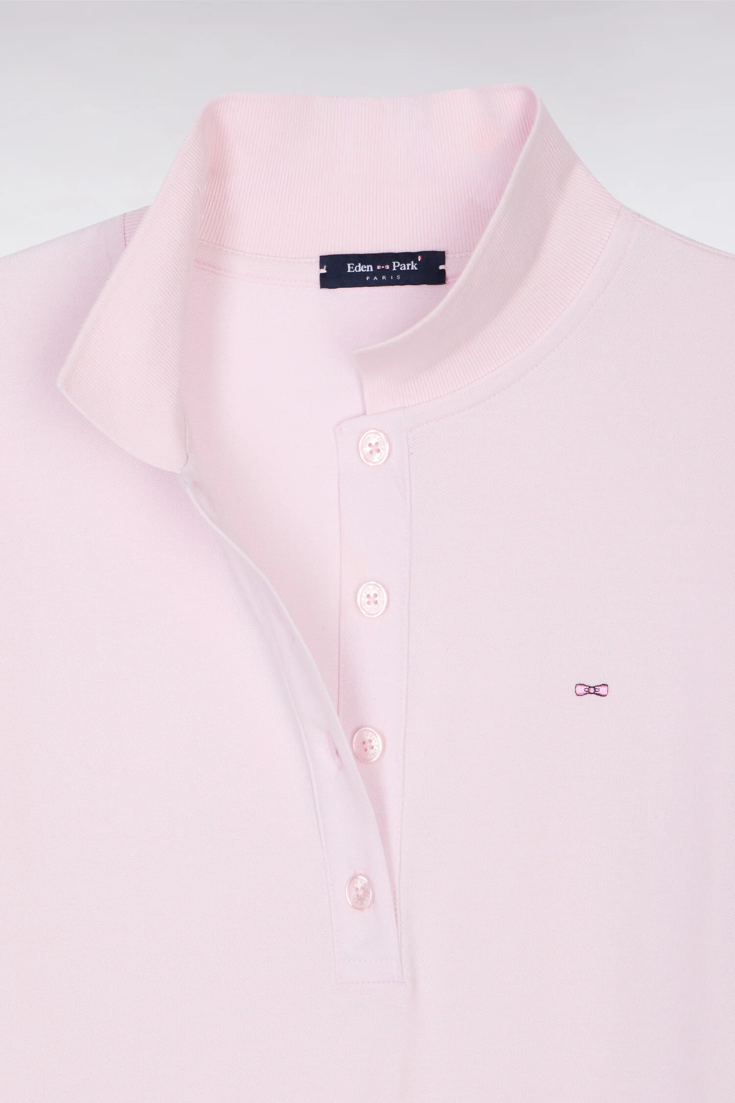 Polo à manches courtes en coton stretch rose - Image 6