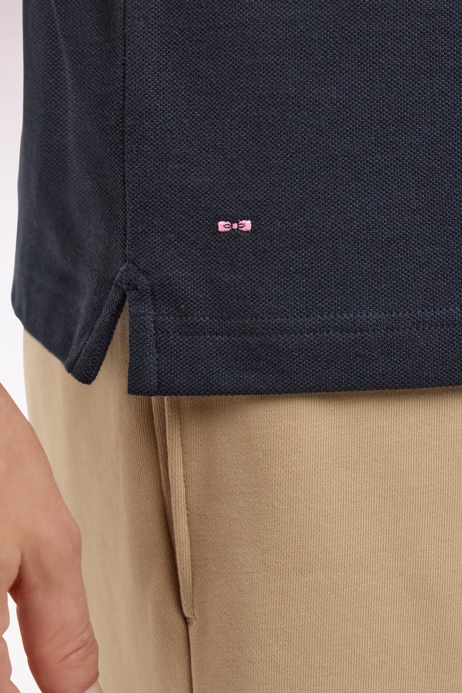 Polo à manches courtes en piqué coton marine écusson EP - Image 4
