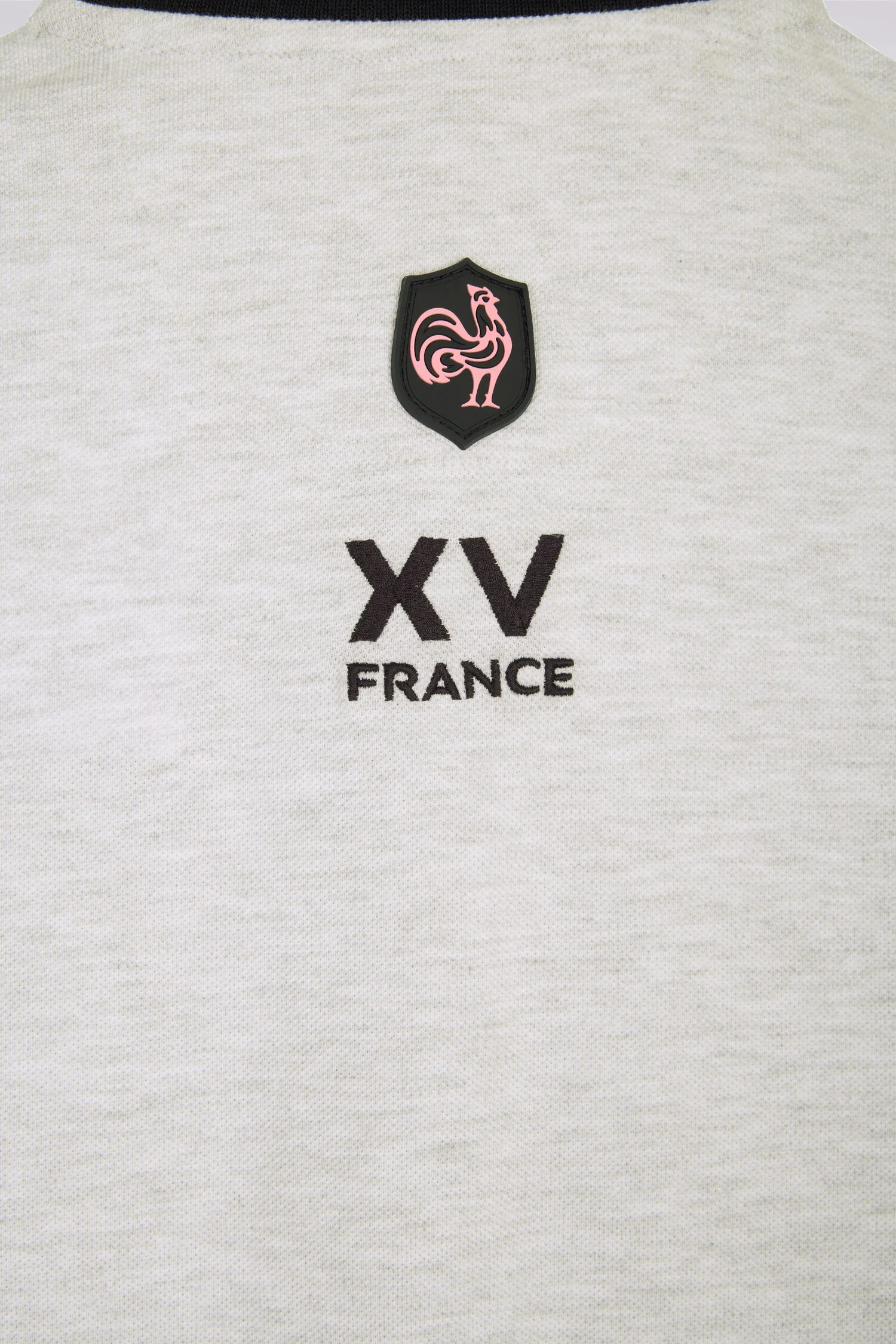 Polo à manches courtes XV de France en piqué coton gris clair à découpes de manches - Image 6