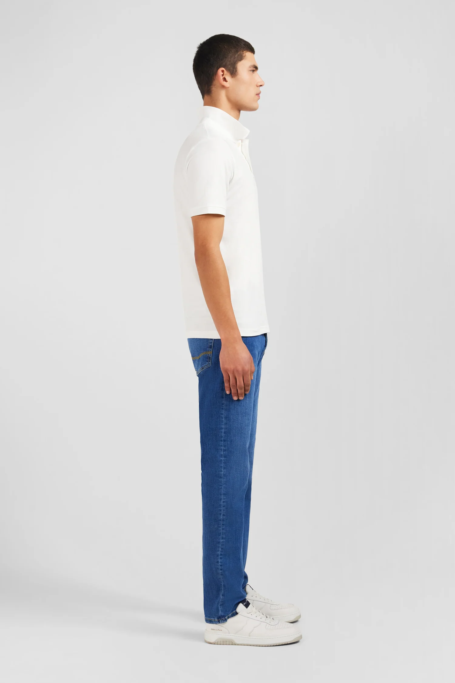 Polo blanc en coton pima stretch - Image 5