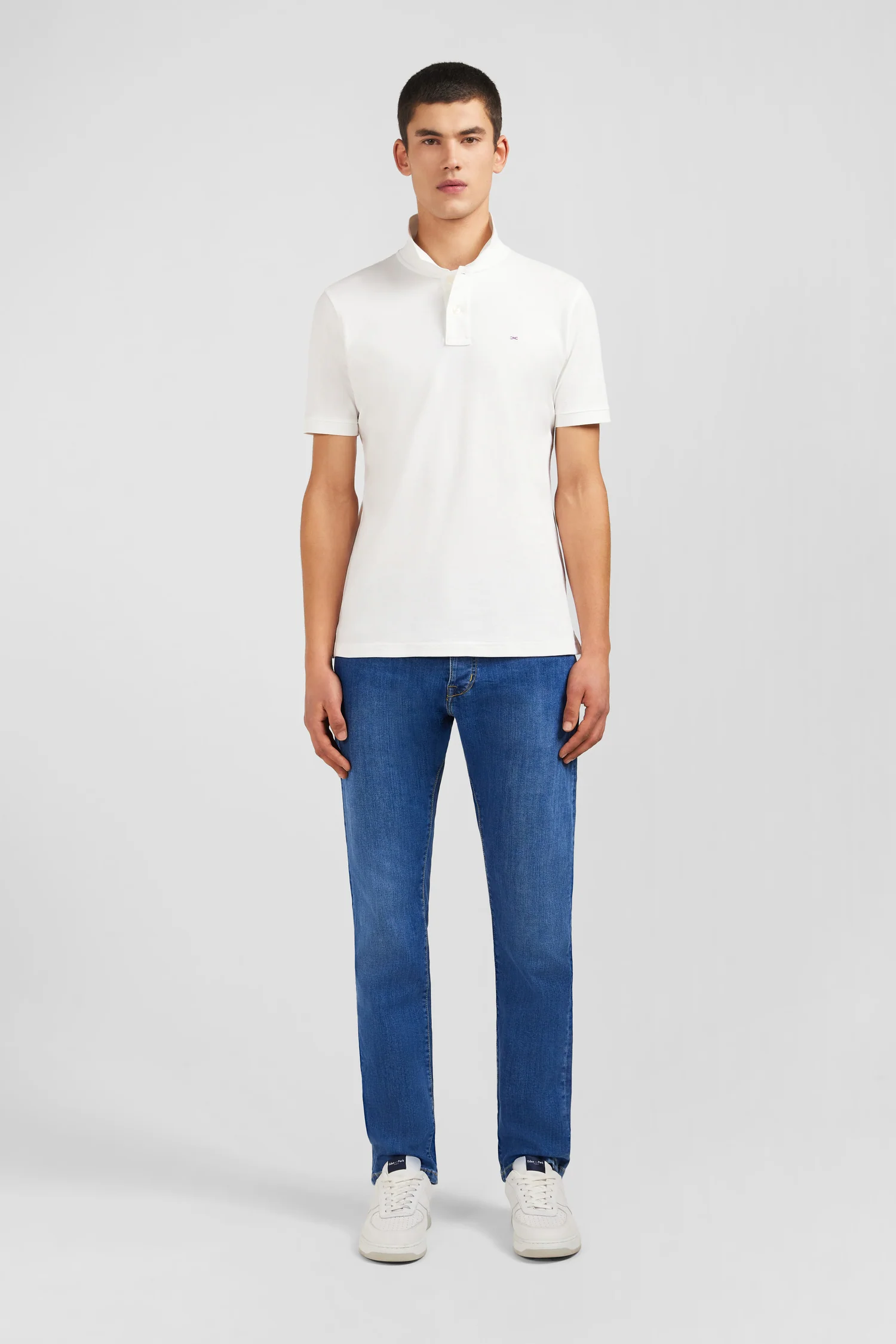 Polo blanc en coton pima stretch - Image 7