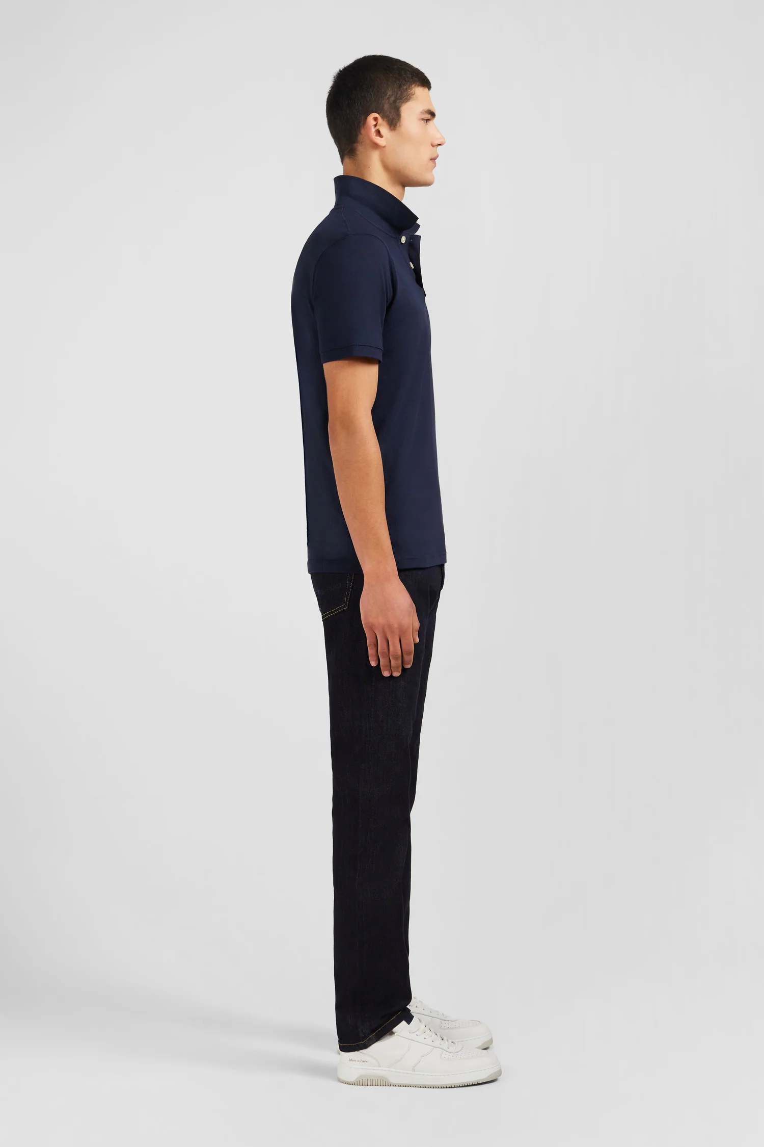 Polo bleu marine en coton pima stretch - Image 5