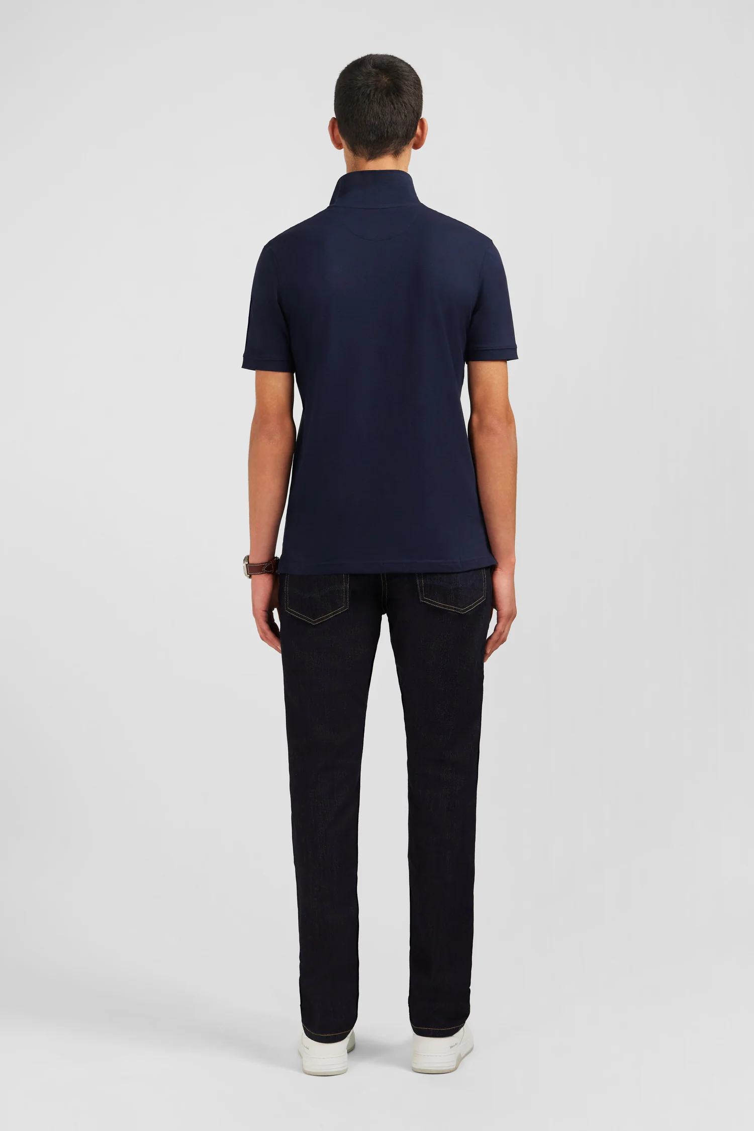 Polo bleu marine en coton pima stretch - Image 6