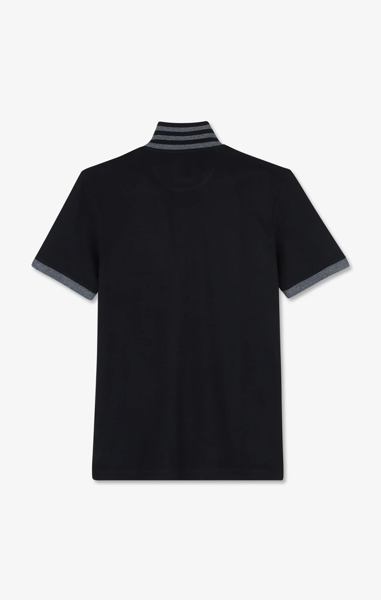Polo noir en coton pima avec détails contrastés - Image 6