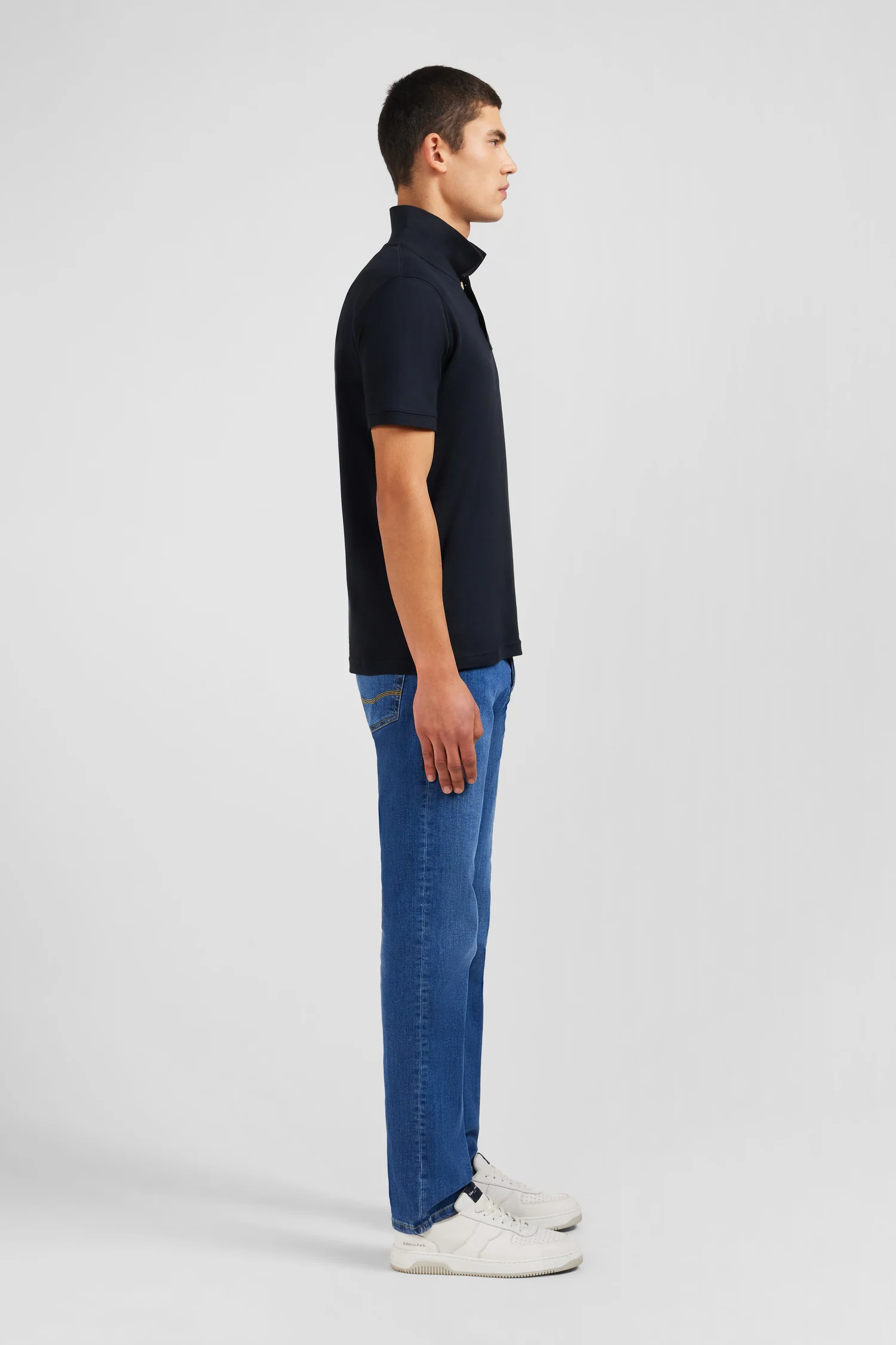 Polo noir en coton pima stretch - Image 5