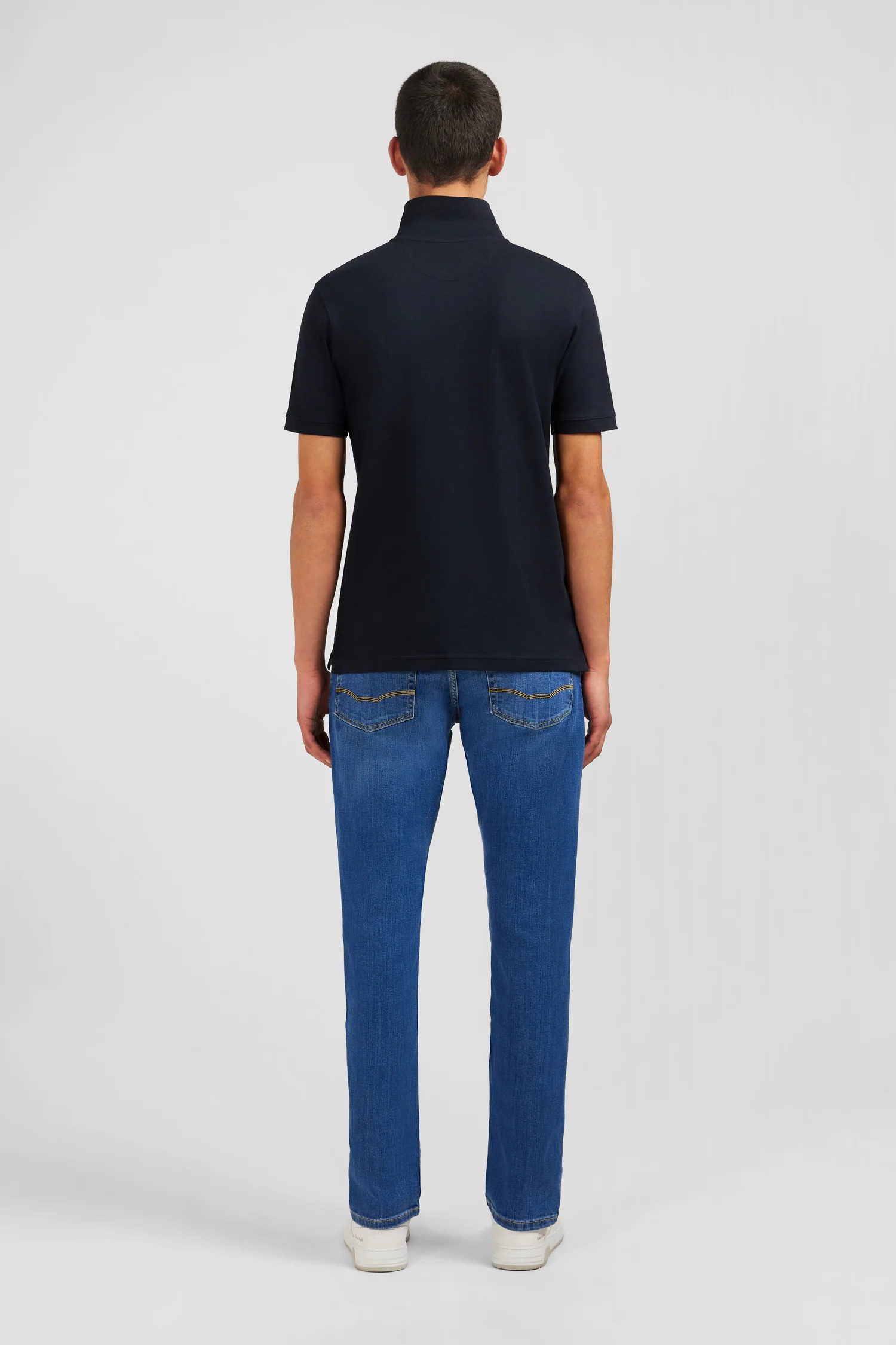 Polo noir en coton pima stretch - Image 6