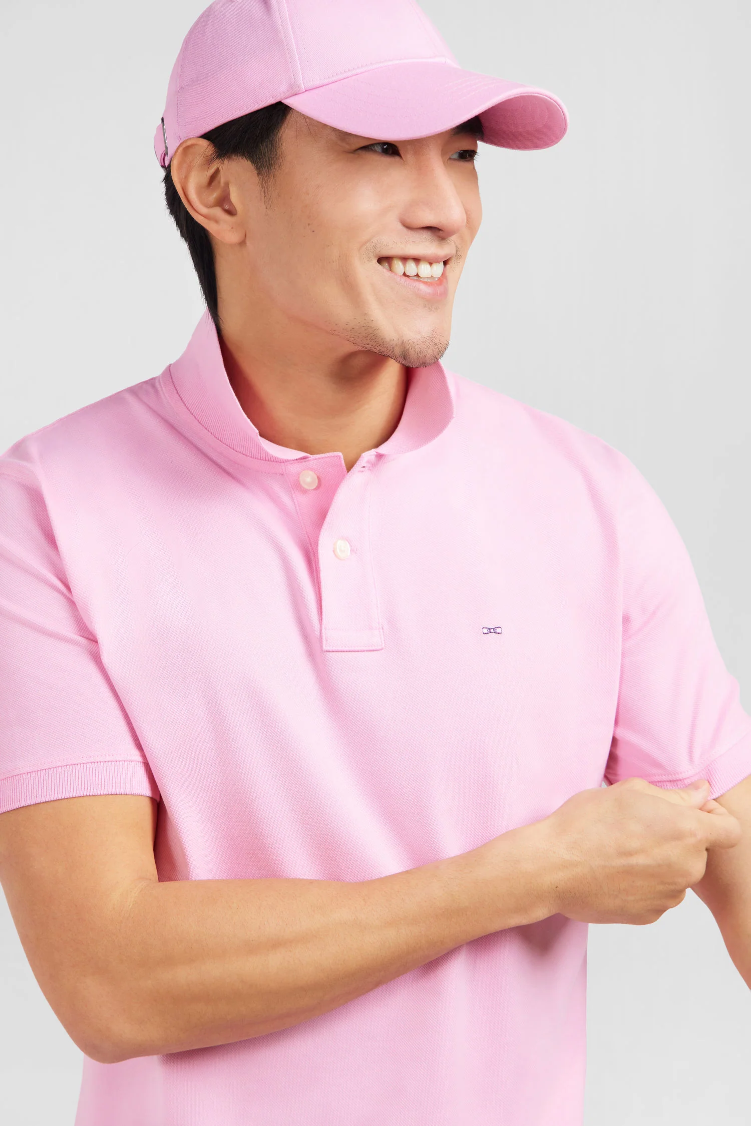 Polo rose en coton pima stretch - Image 3