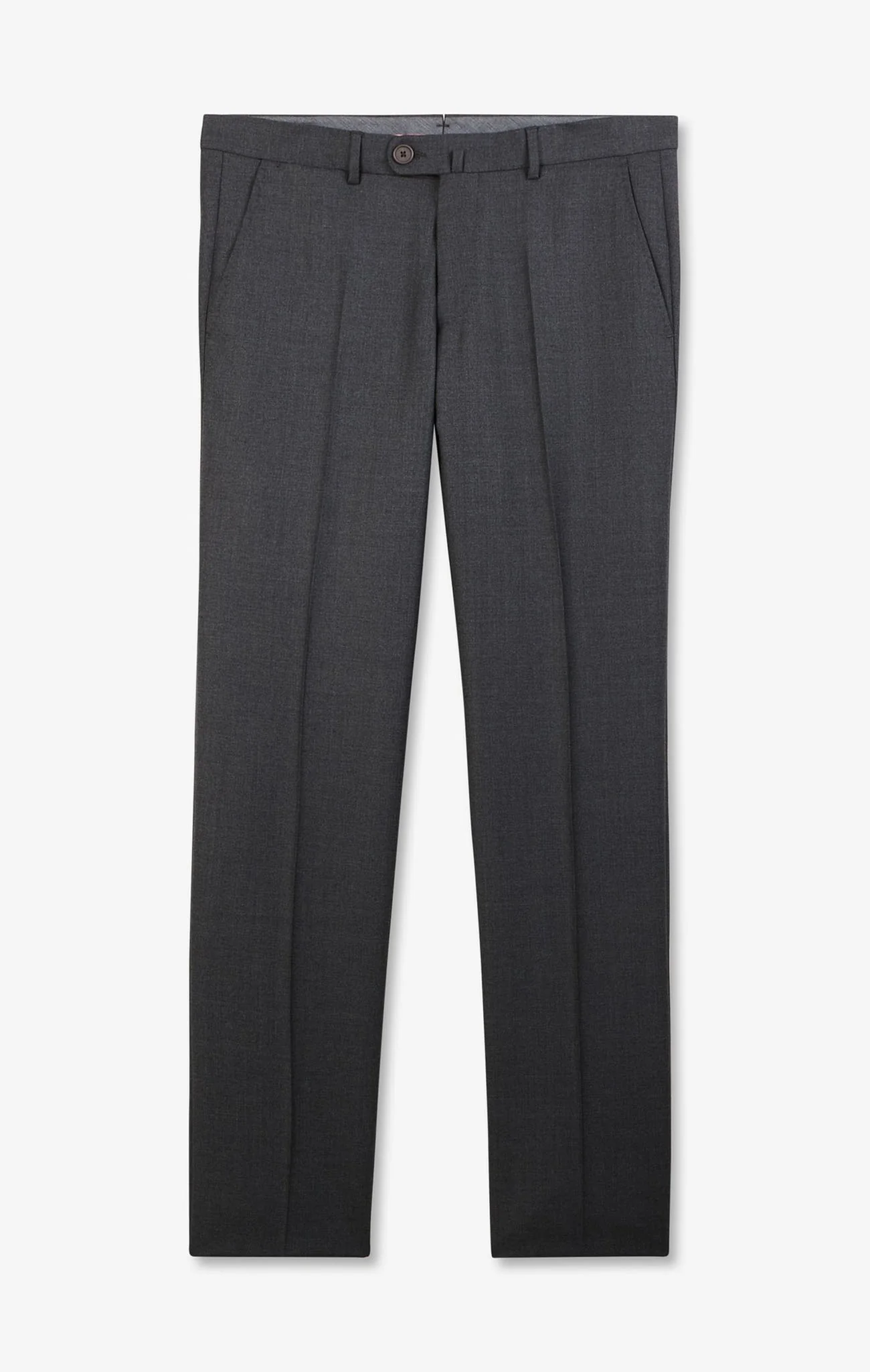 Pantalon regular gris en laine à plis cassés - Image 2
