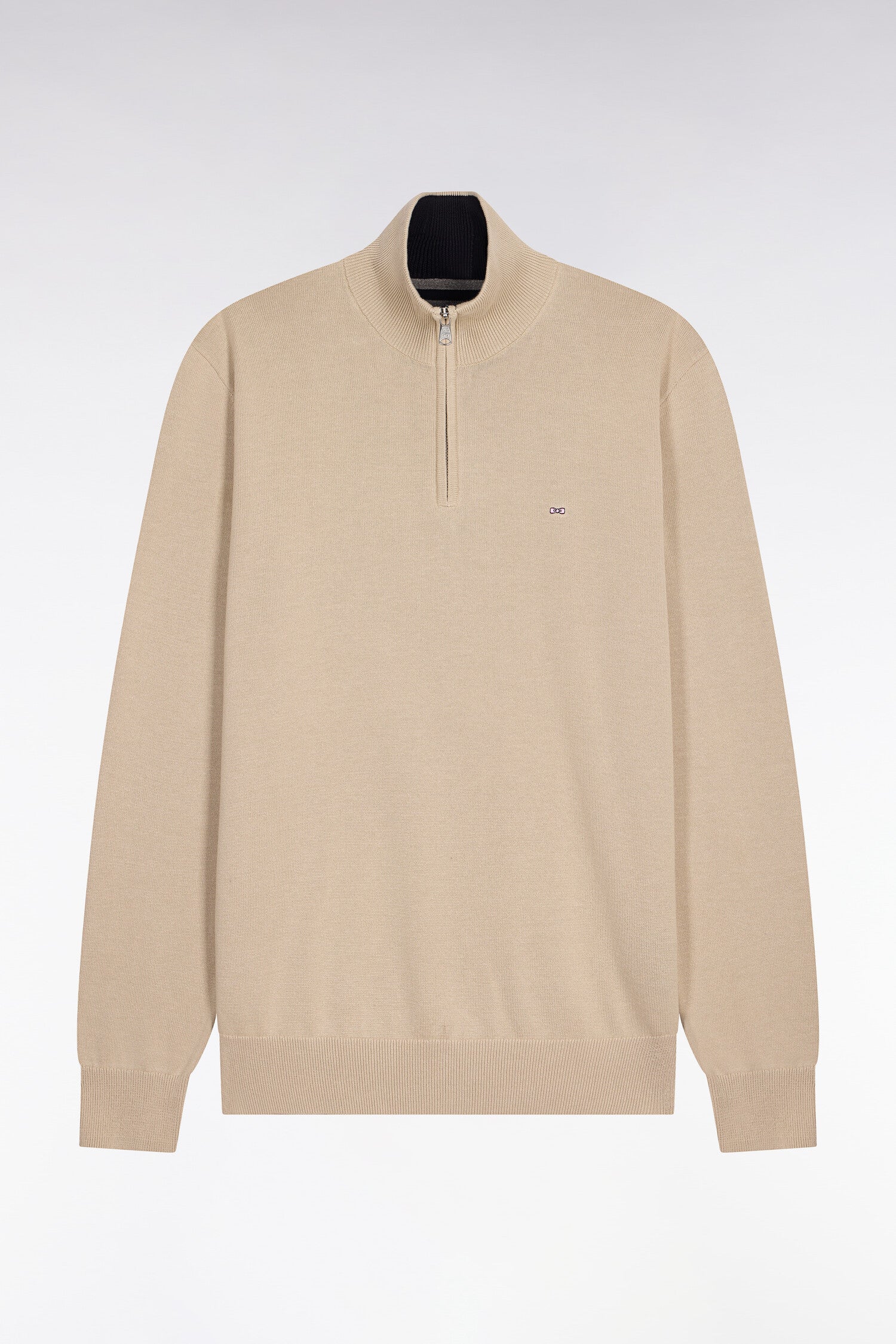 Pull col camionneur en coton beige - Image 2