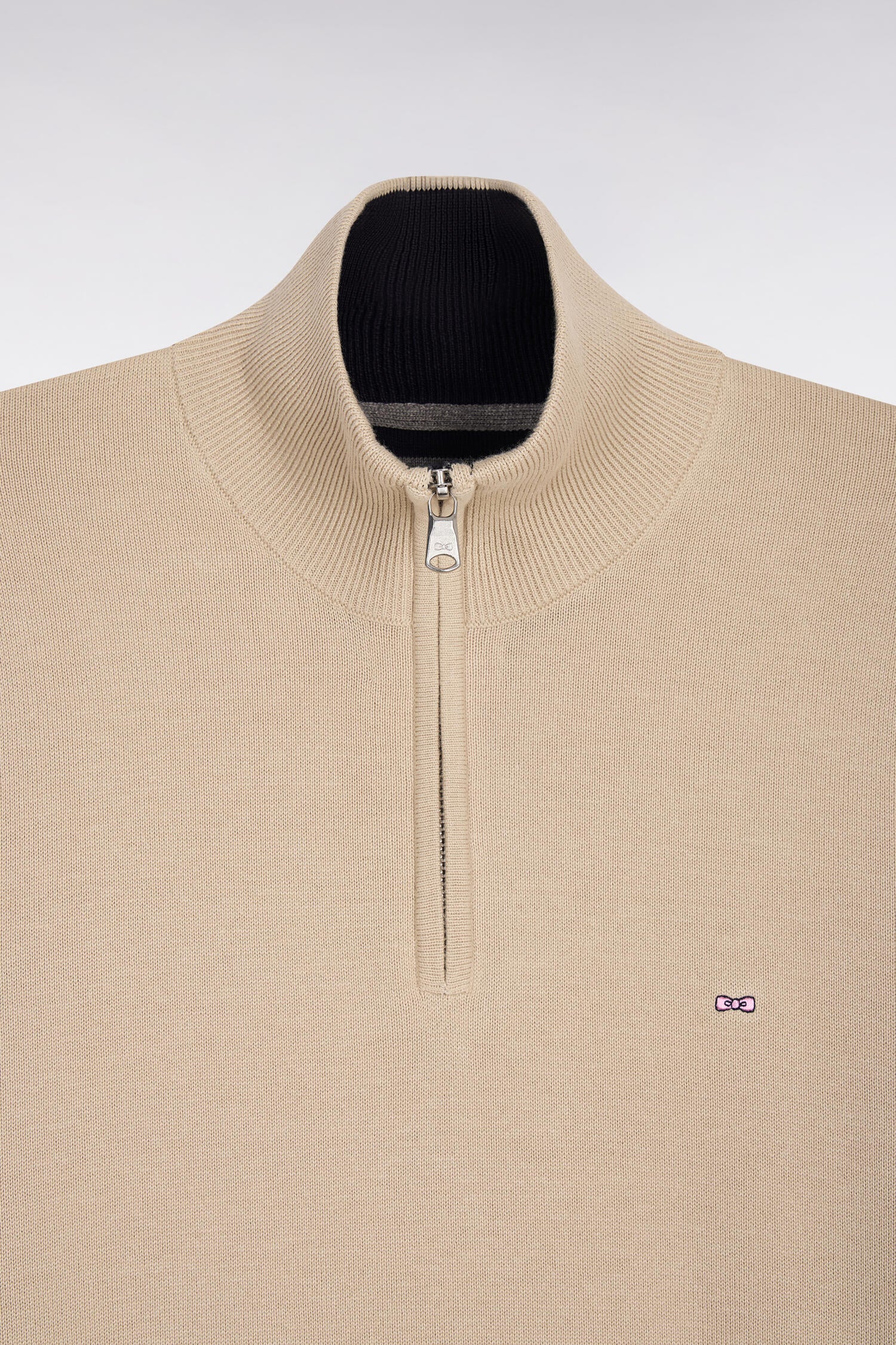 Pull col camionneur en coton beige - Image 6