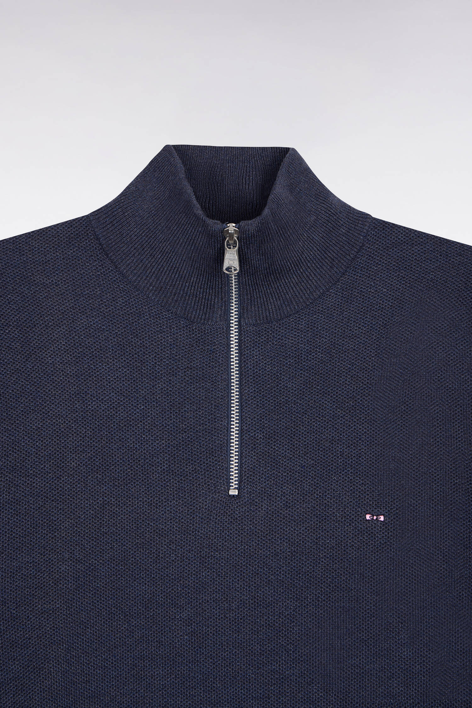 Pull col camionneur en coton bleu foncé - Image 6