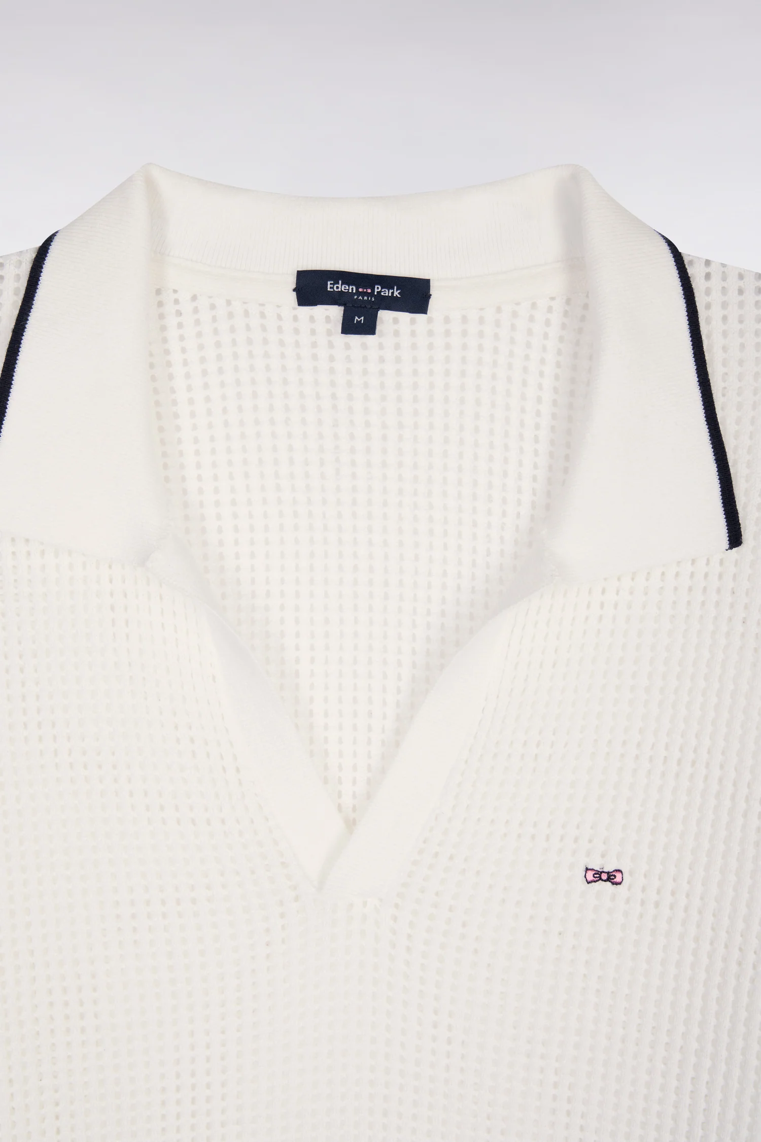 Pull col polo en coton blanc - Image 6