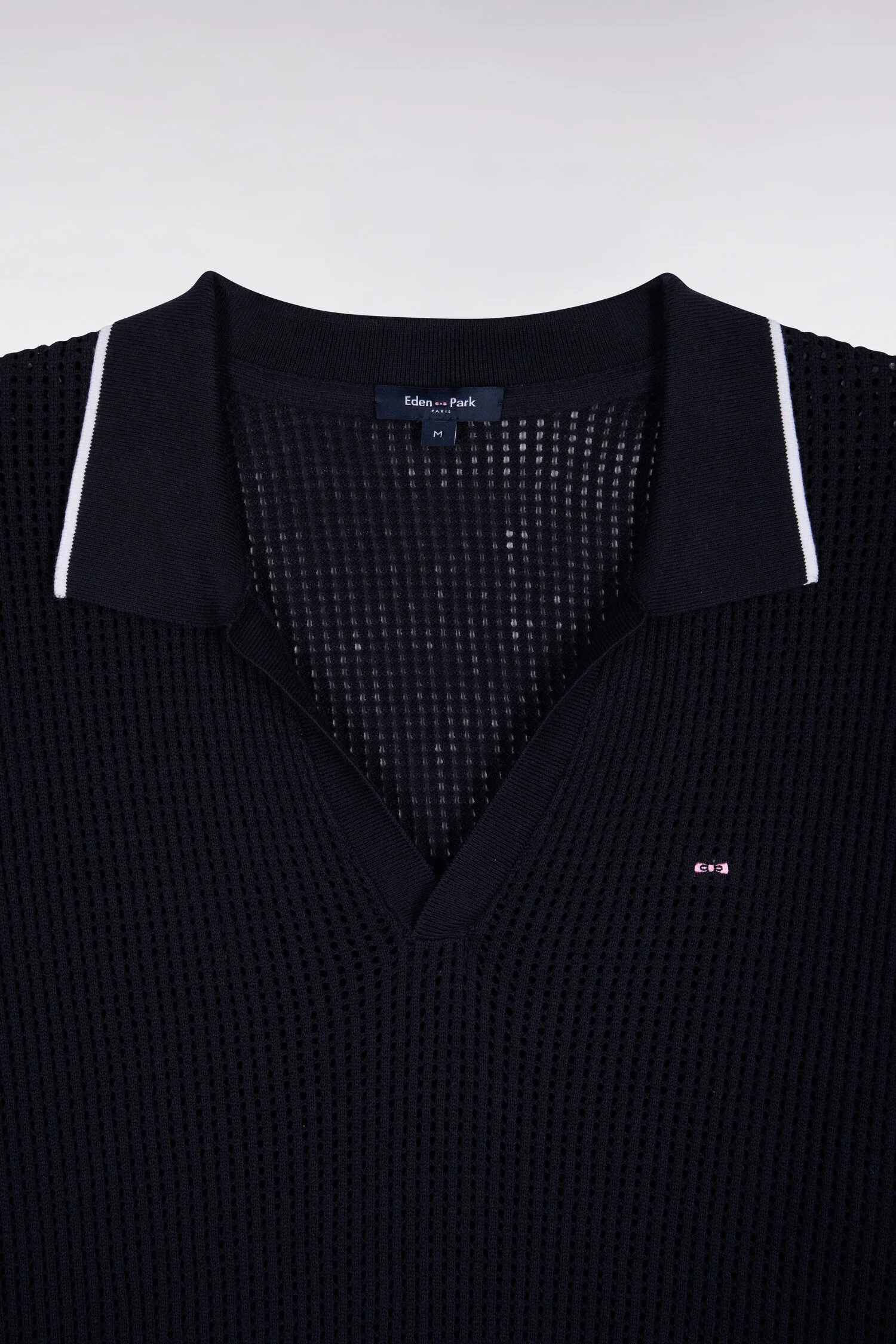 Pull col polo en coton marine - Image 6