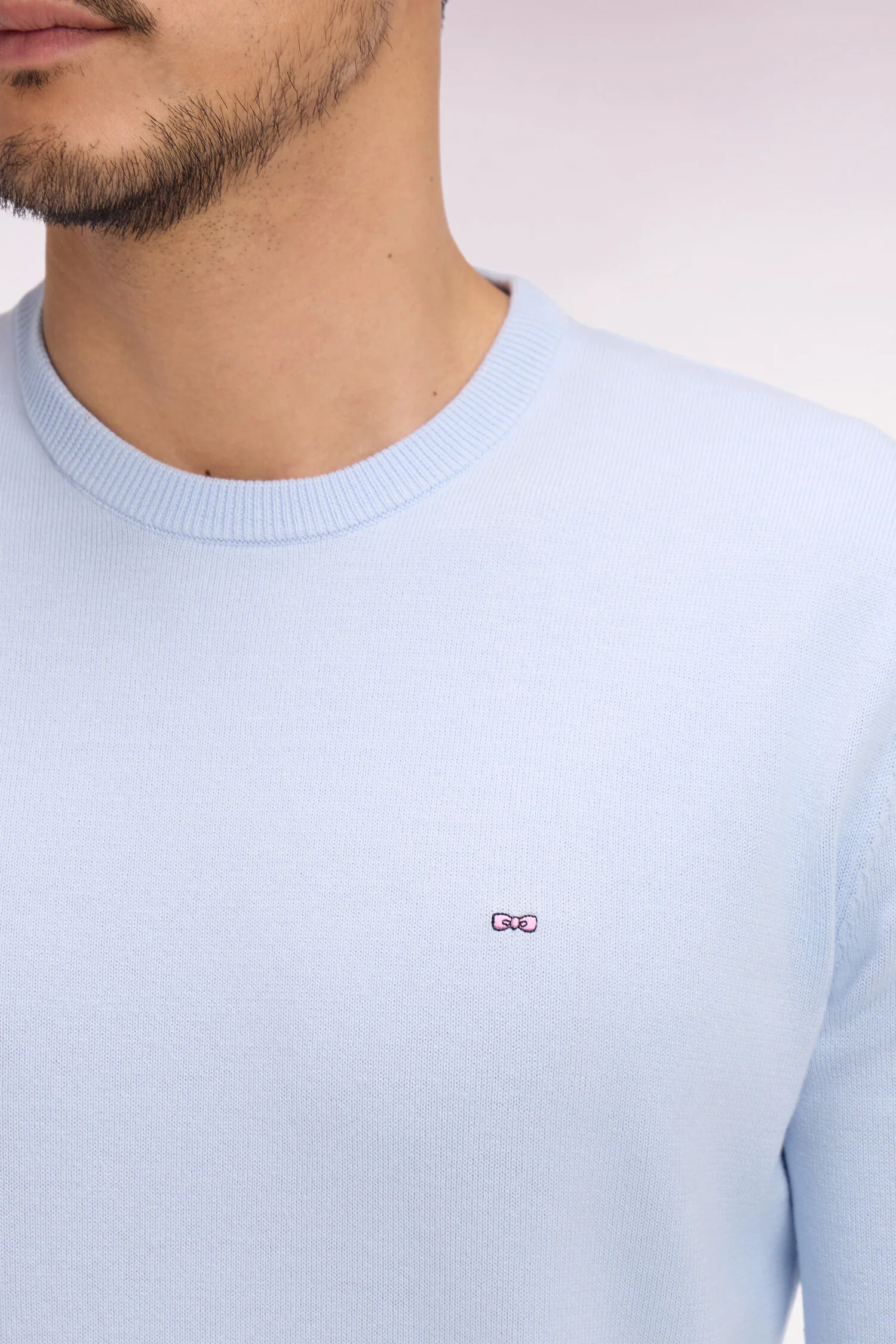 Pull col rond en coton ciel - Image 4