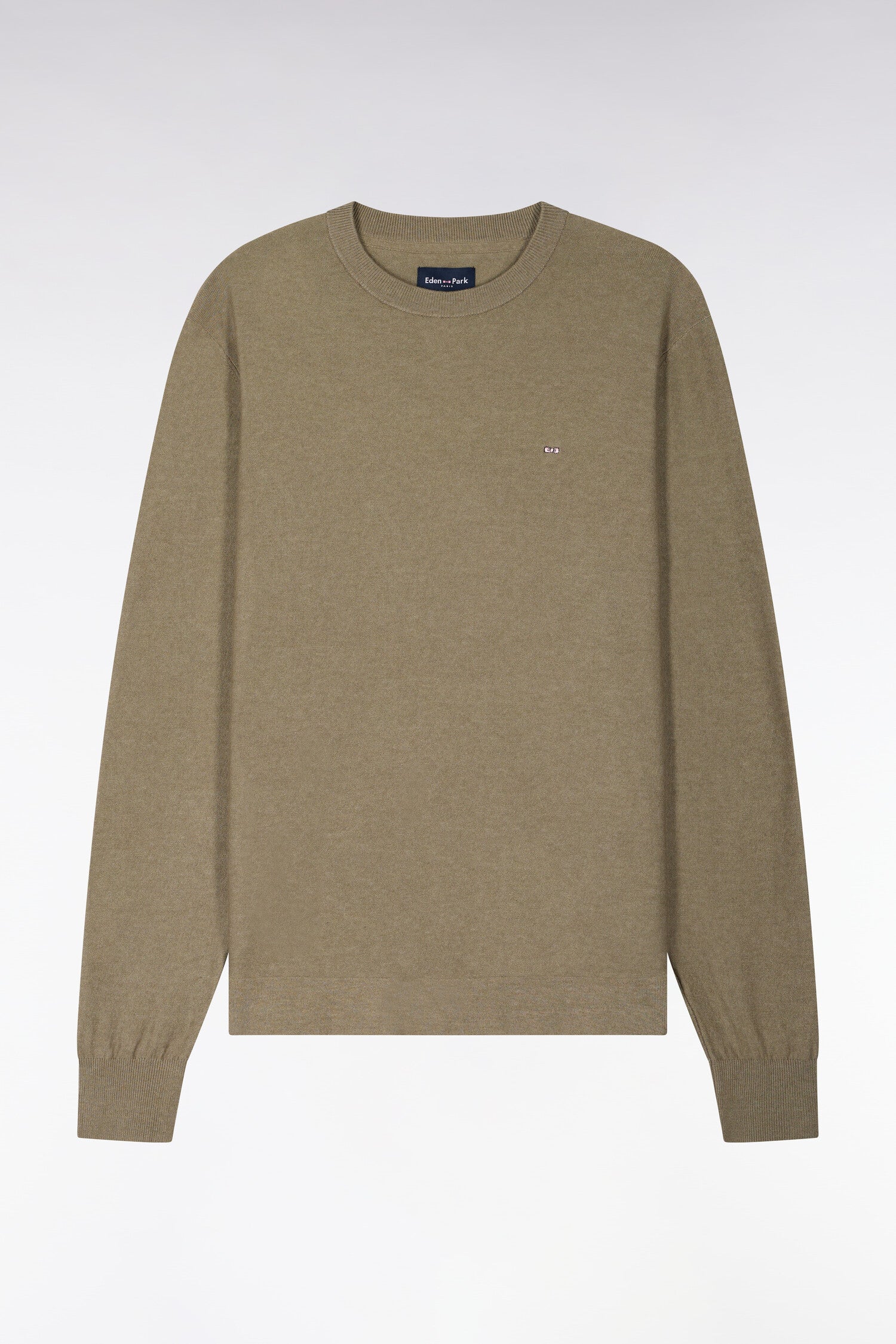 Pull col rond en coton et lyocell mélangés marron - Image 2