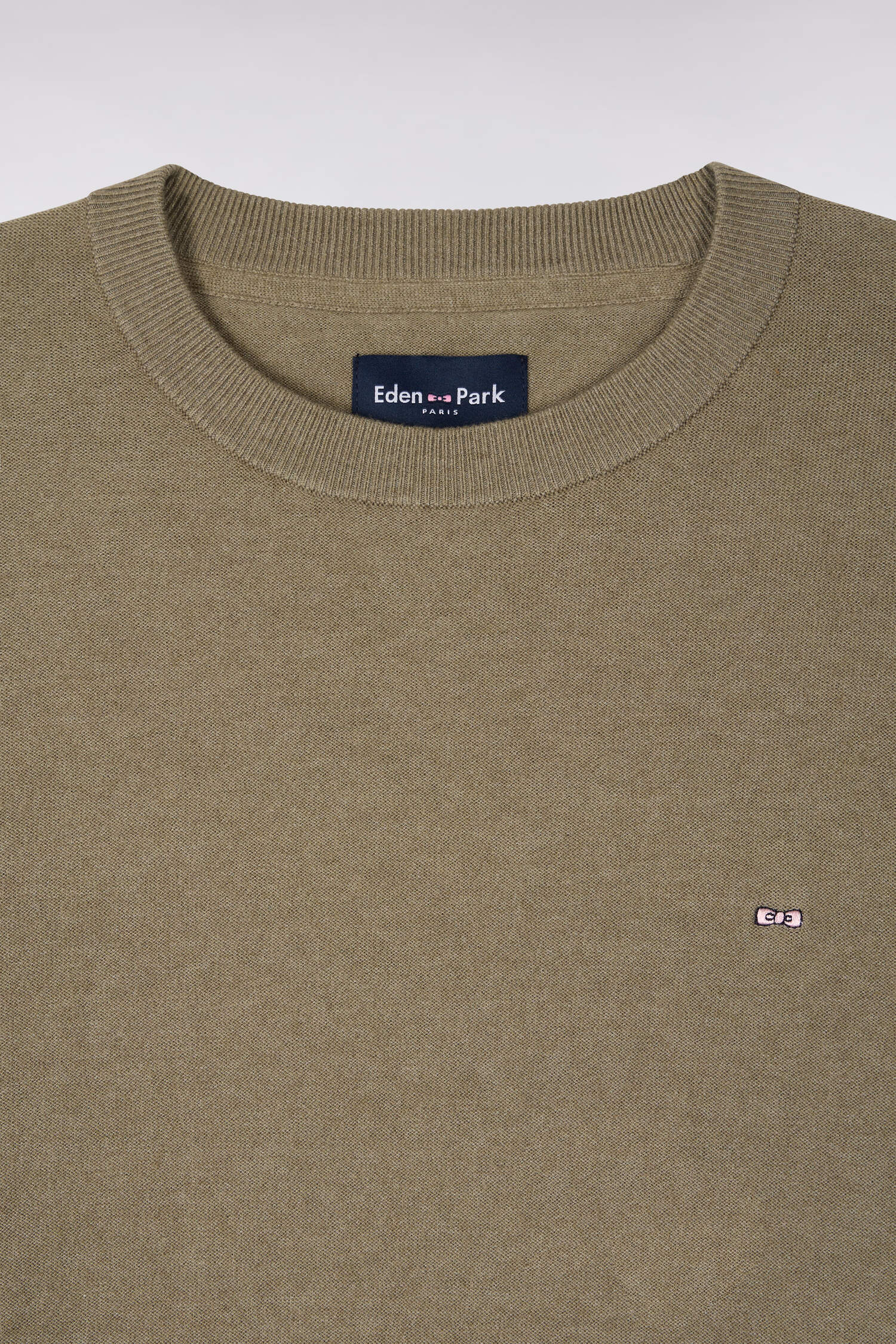 Pull col rond en coton et lyocell mélangés marron - Image 6