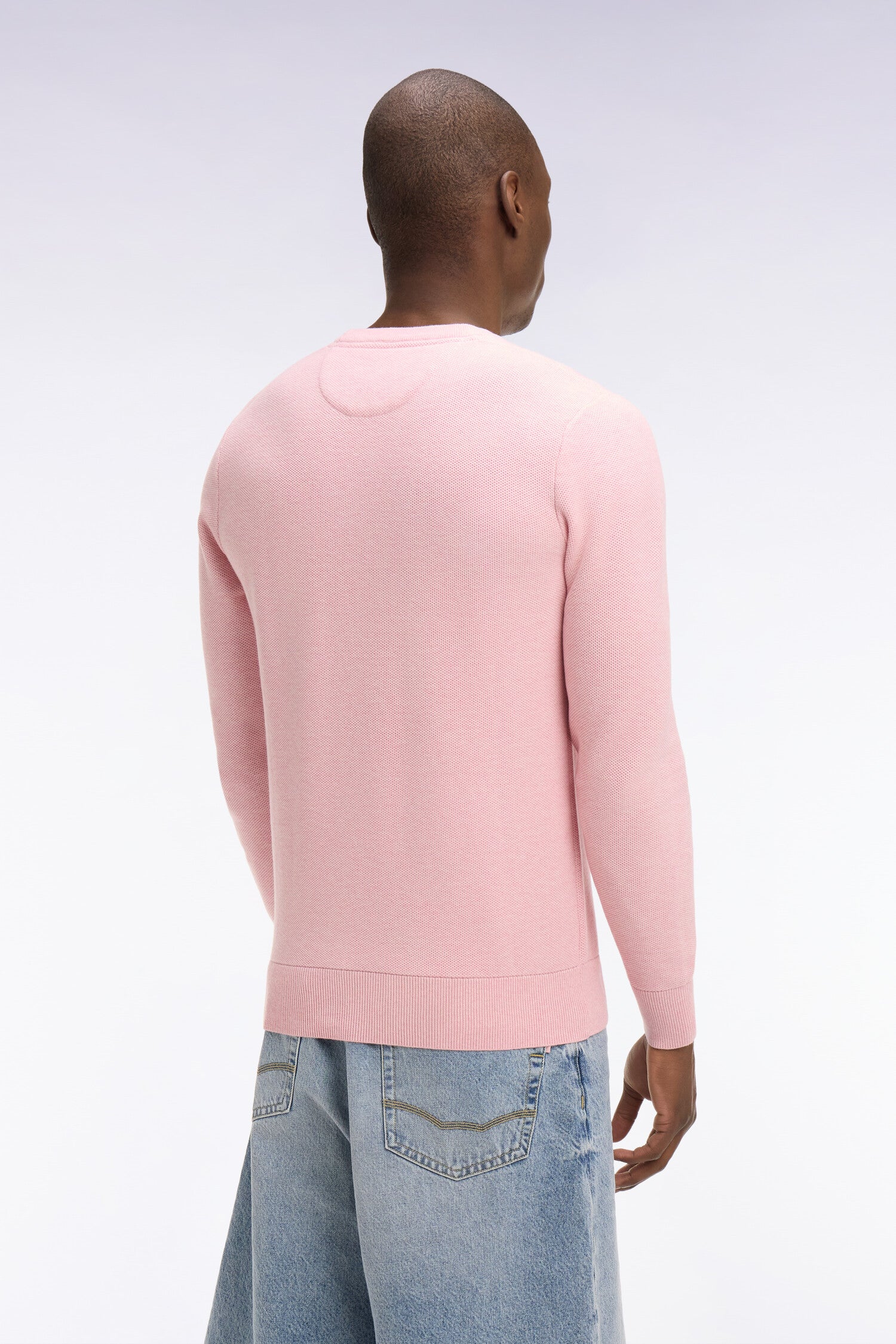 Pull col rond en coton rose - Image 5