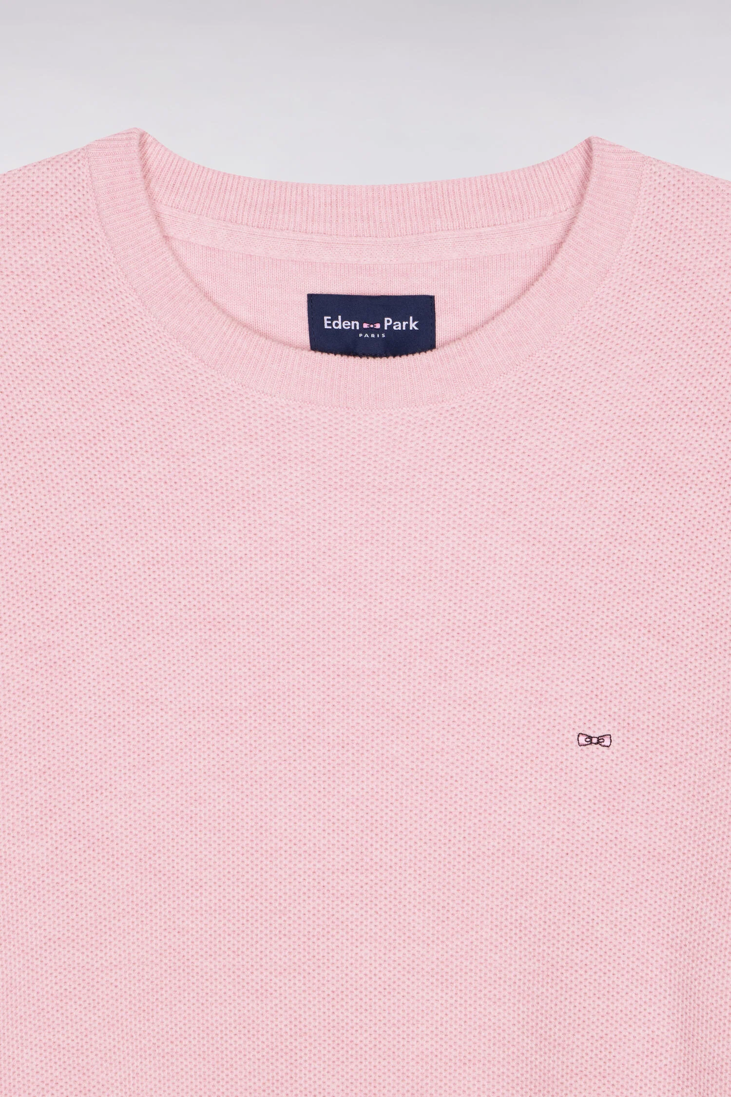 Pull col rond en coton rose - Image 6