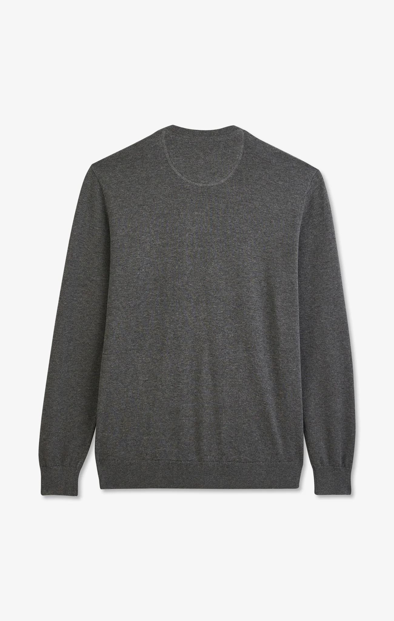 Pull gris à col V en coton - Image 4