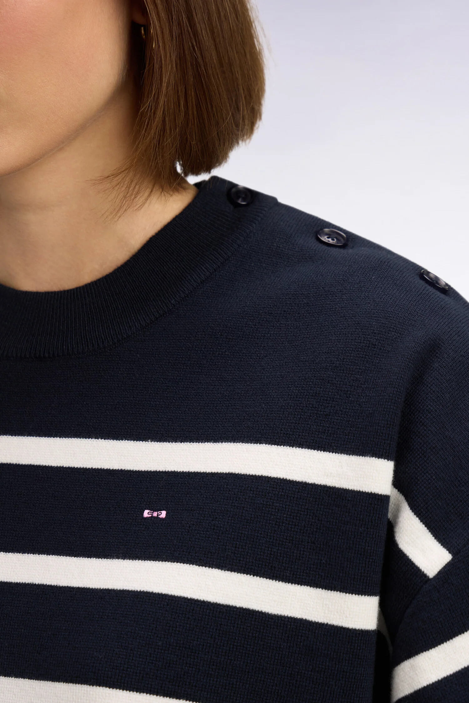Pull marinière en coton milano marine coupe oversized - Image 4