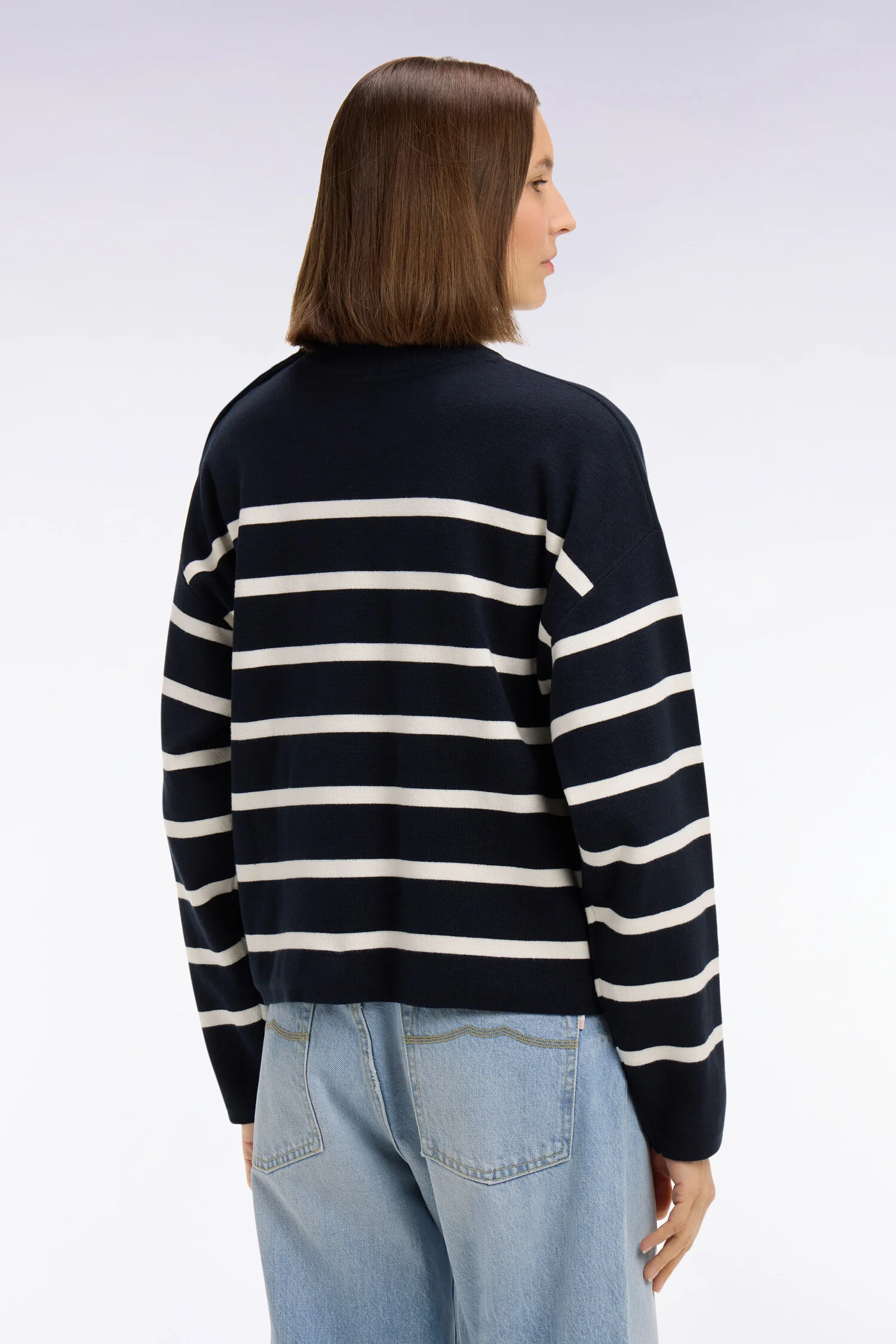Pull marinière en coton milano marine coupe oversized - Image 5