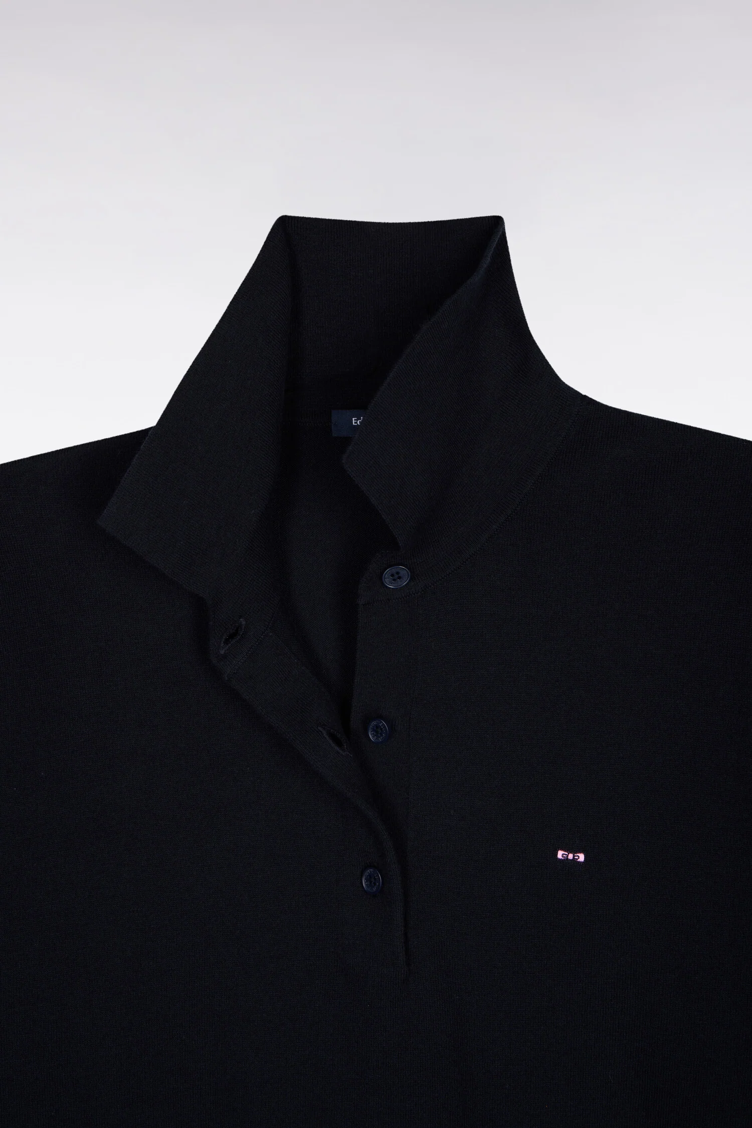 Pull polo à manches courtes en coton et soie mélangés marine coupe regular - Image 6