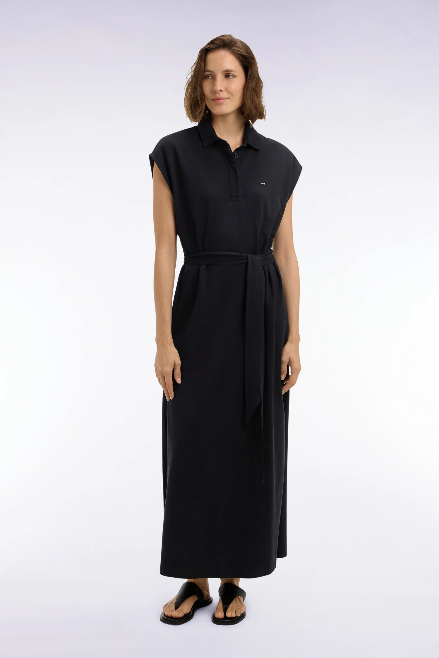Robe maillot sans manches en coton noir coupe oversized - Image 3