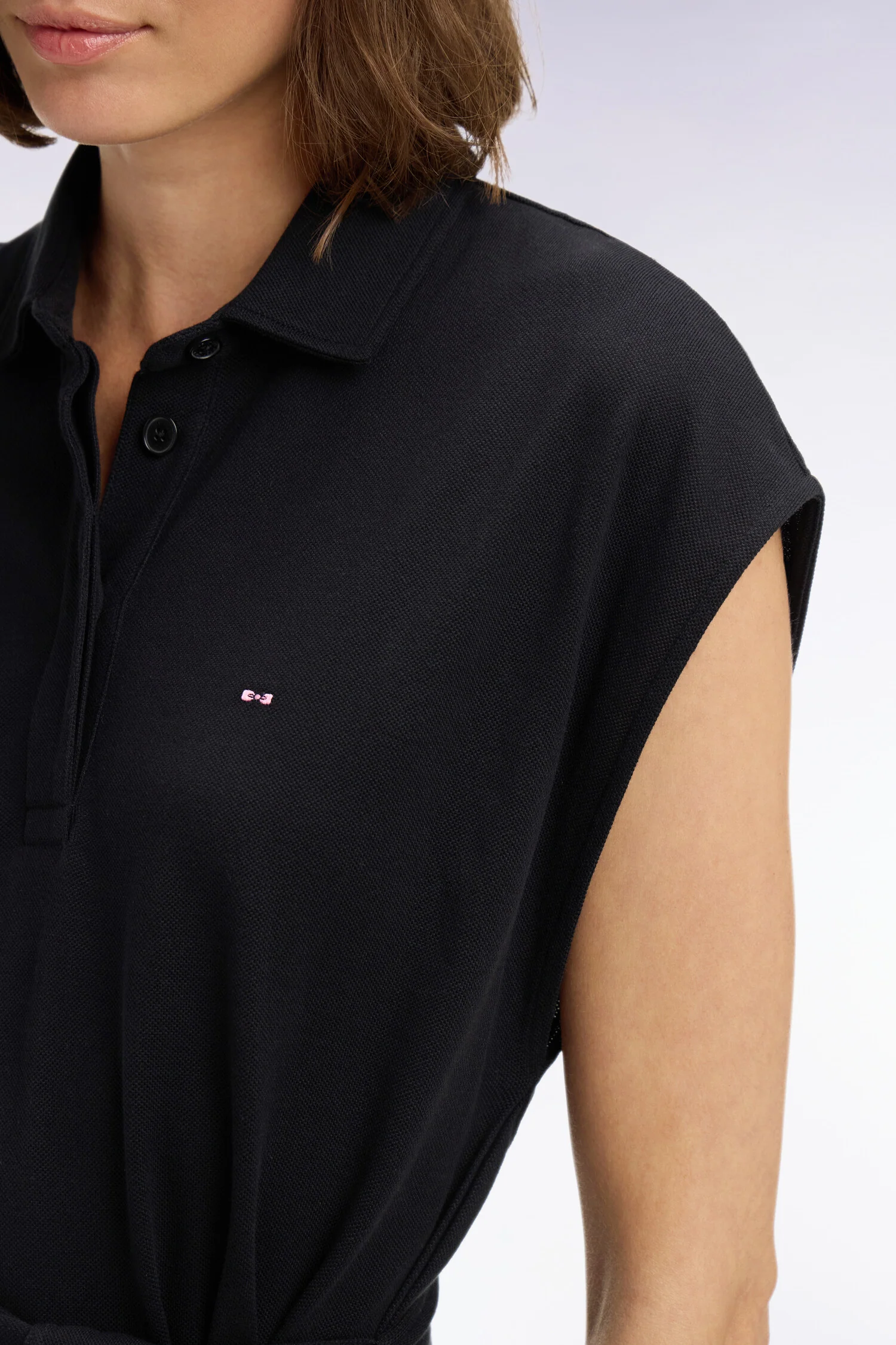 Robe maillot sans manches en coton noir coupe oversized - Image 4
