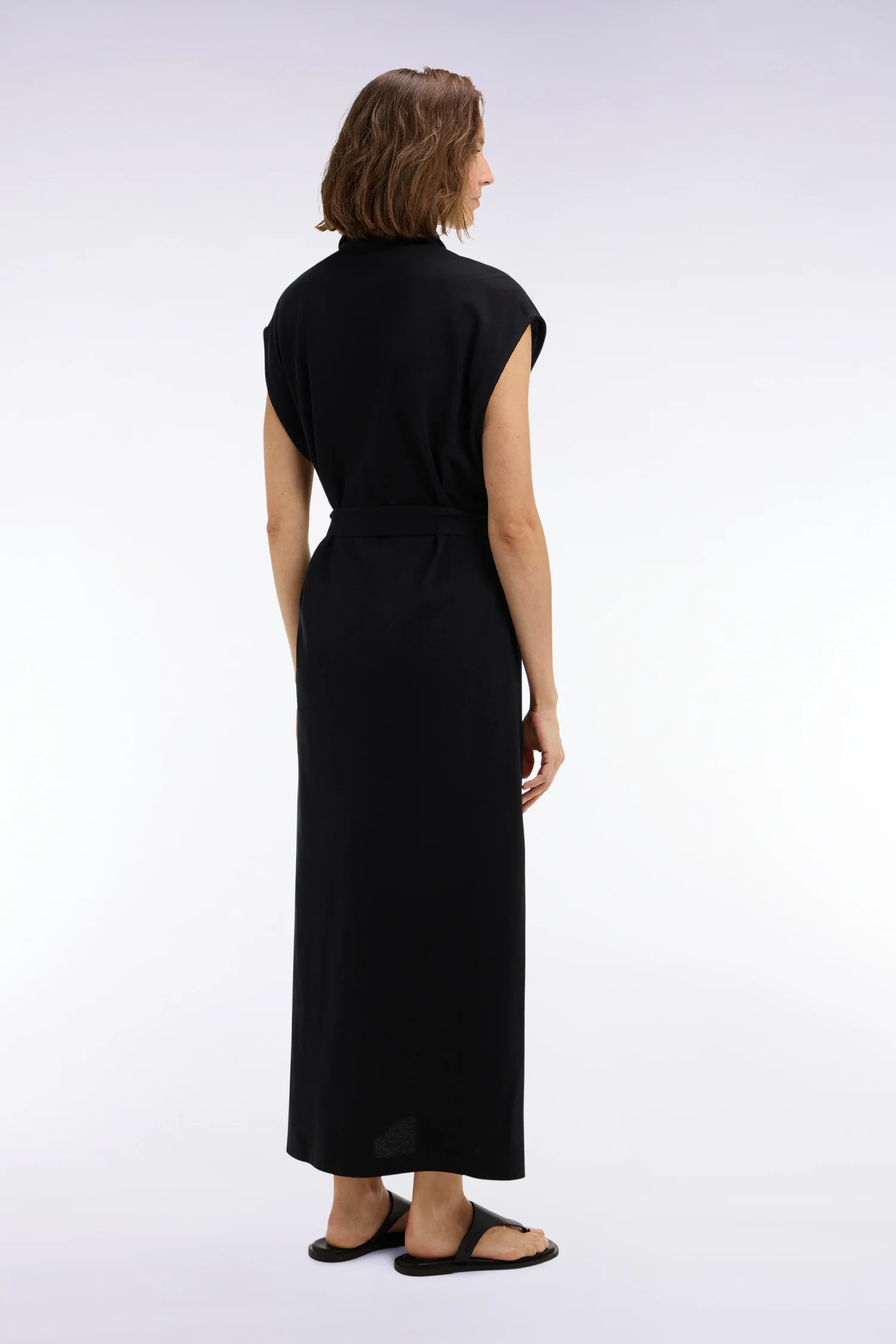 Robe maillot sans manches en coton noir coupe oversized - Image 5