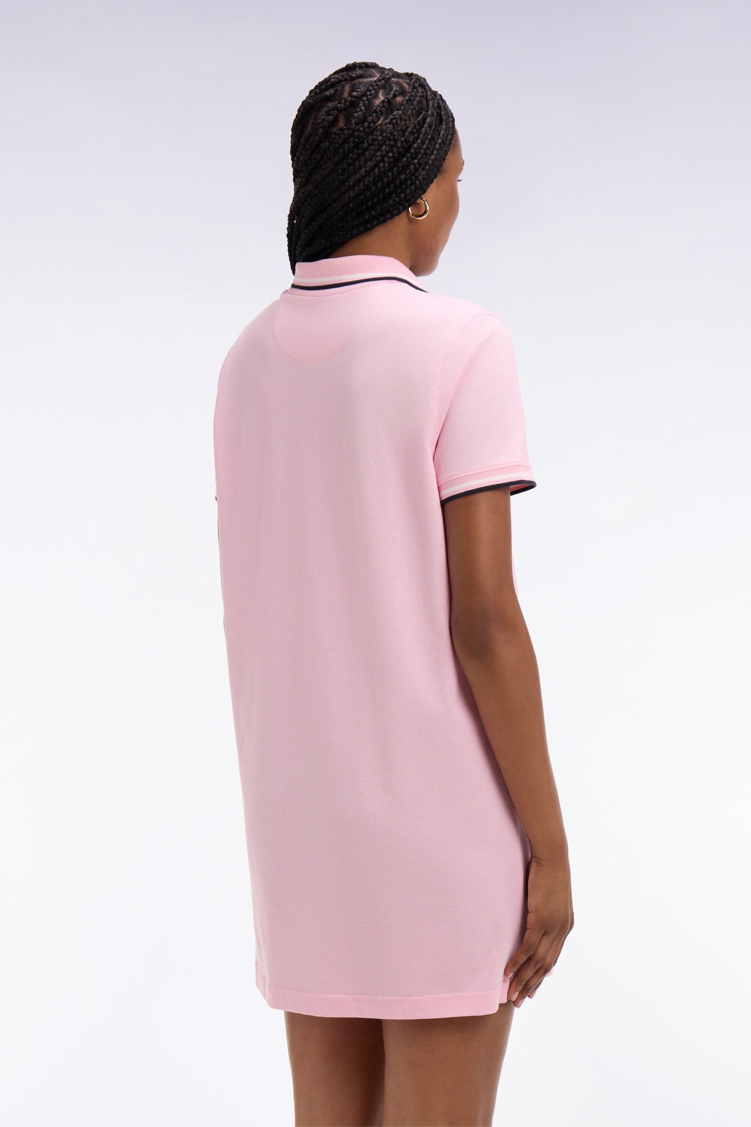 Robe polo en coton rose coupe droite - Image 5