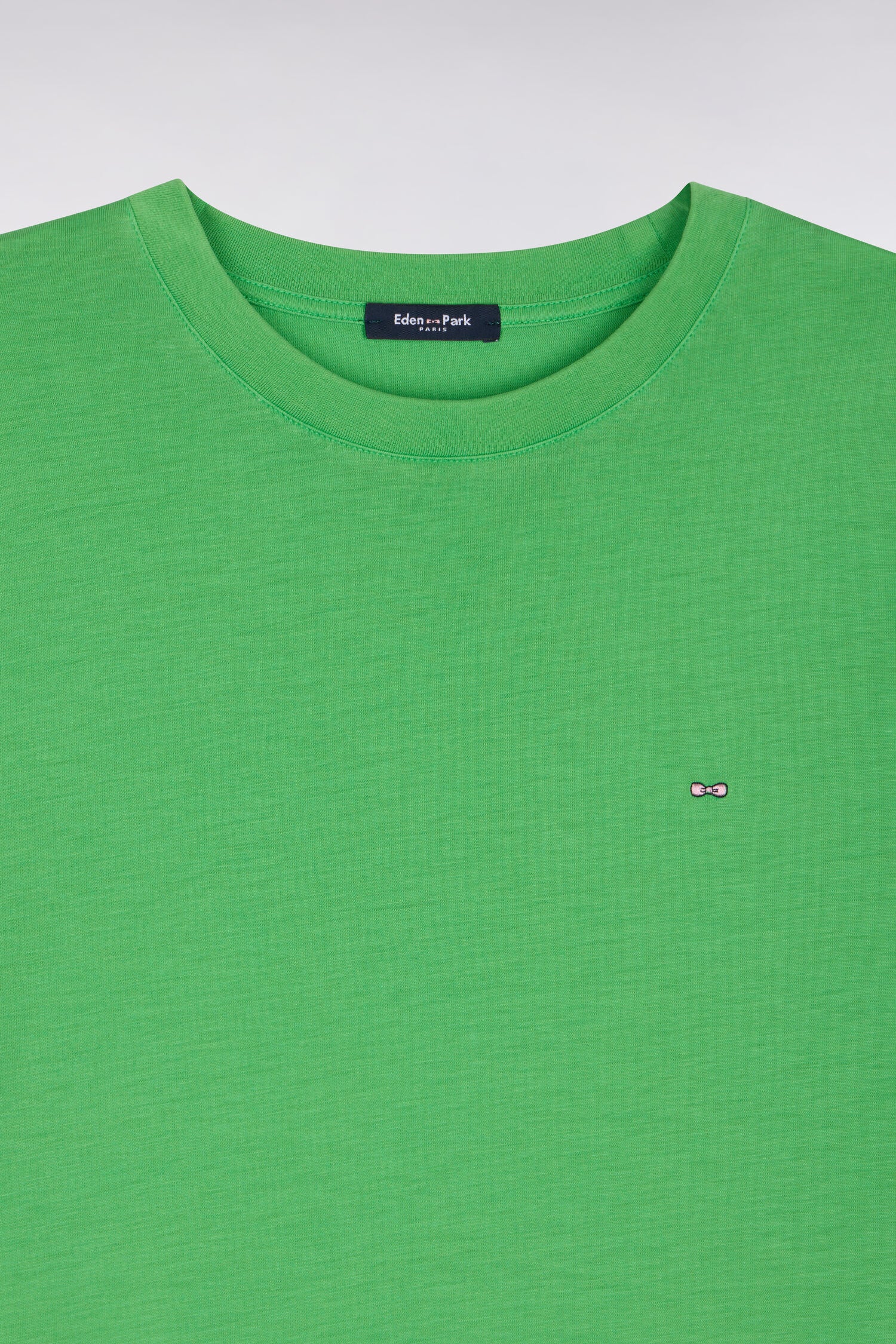 Robe T-shirt en lyocell et coton vert coupe droite - Image 6