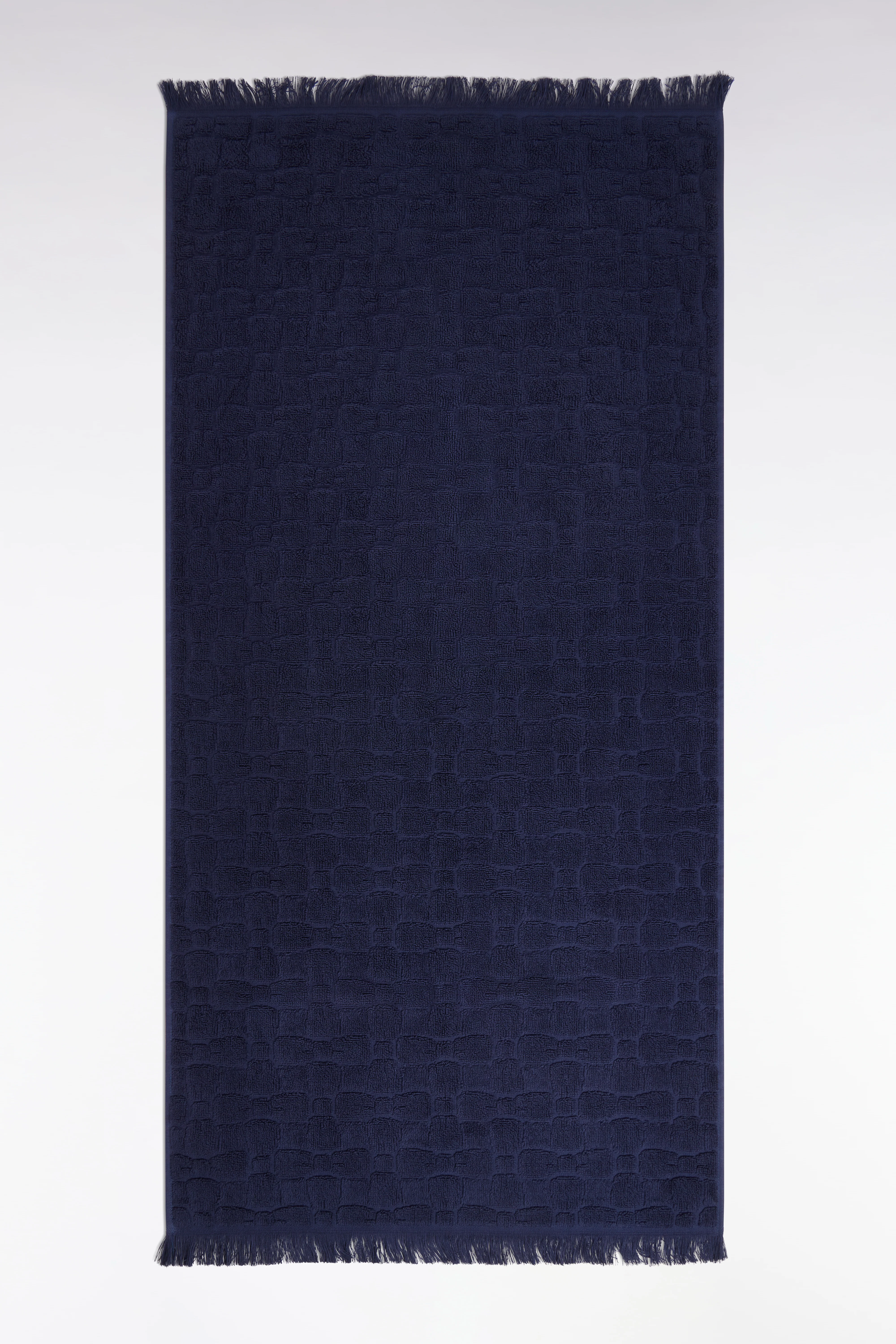 Serviette de toilette en coton marine à micromotifs nœuds papillon - Image 2