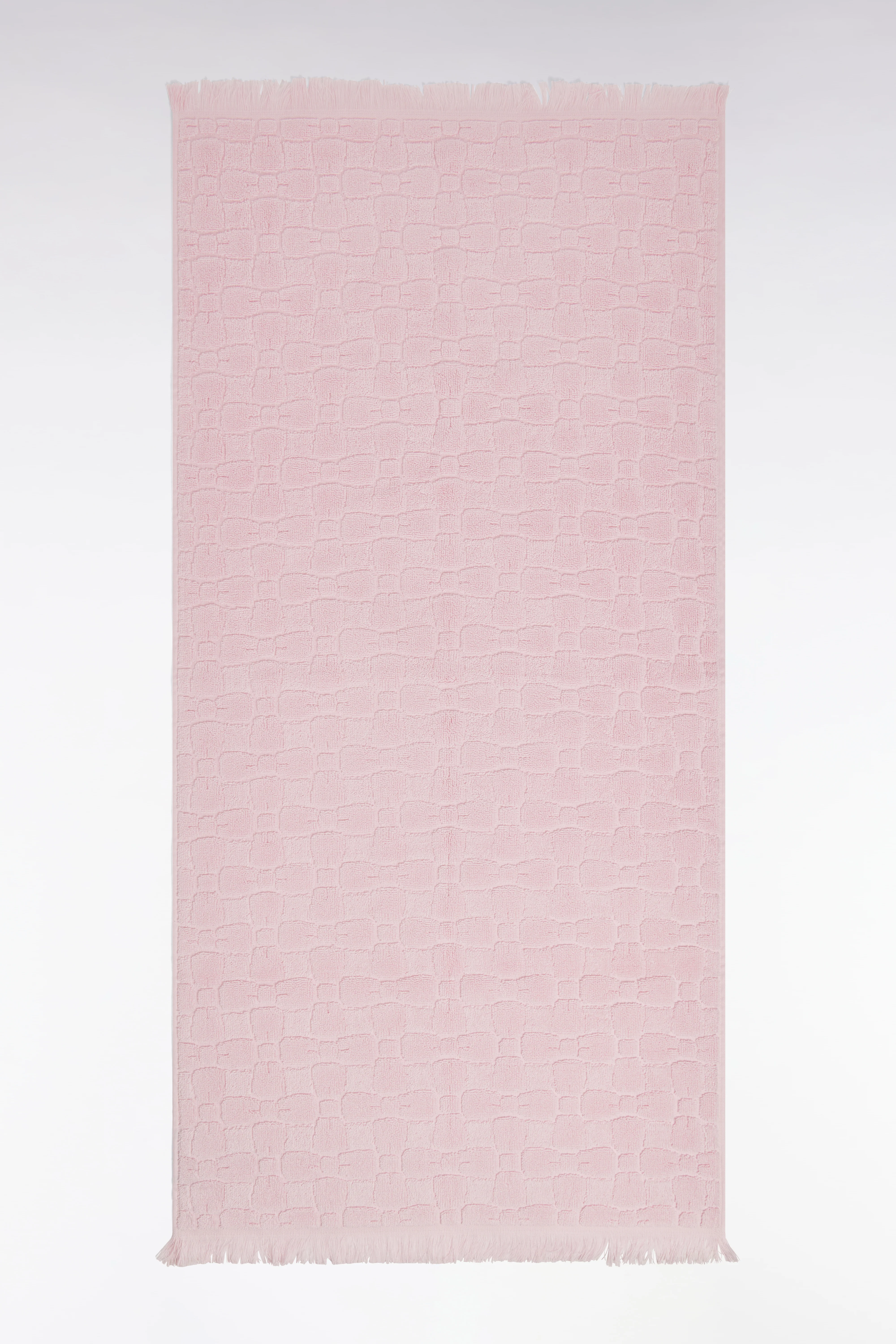 Serviette de toilette en coton rose à micromotifs nœuds papillon - Image 2