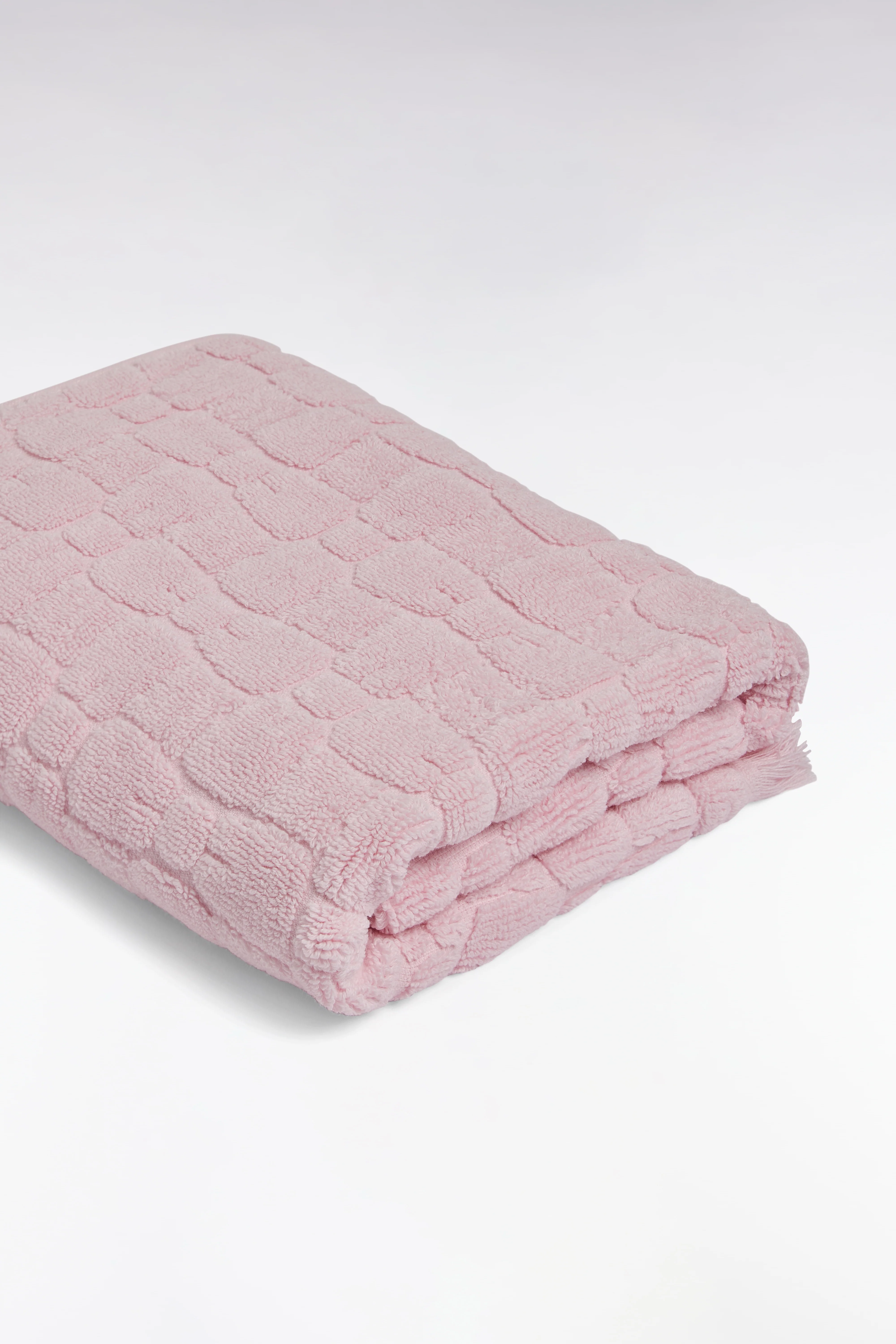 Serviette de toilette en coton rose à micromotifs nœuds papillon - Image 4