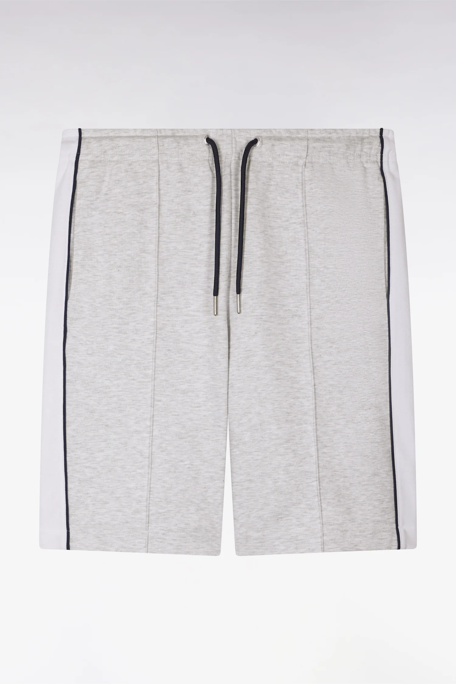 Short en interlock à découpes gris et blanc - Image 2