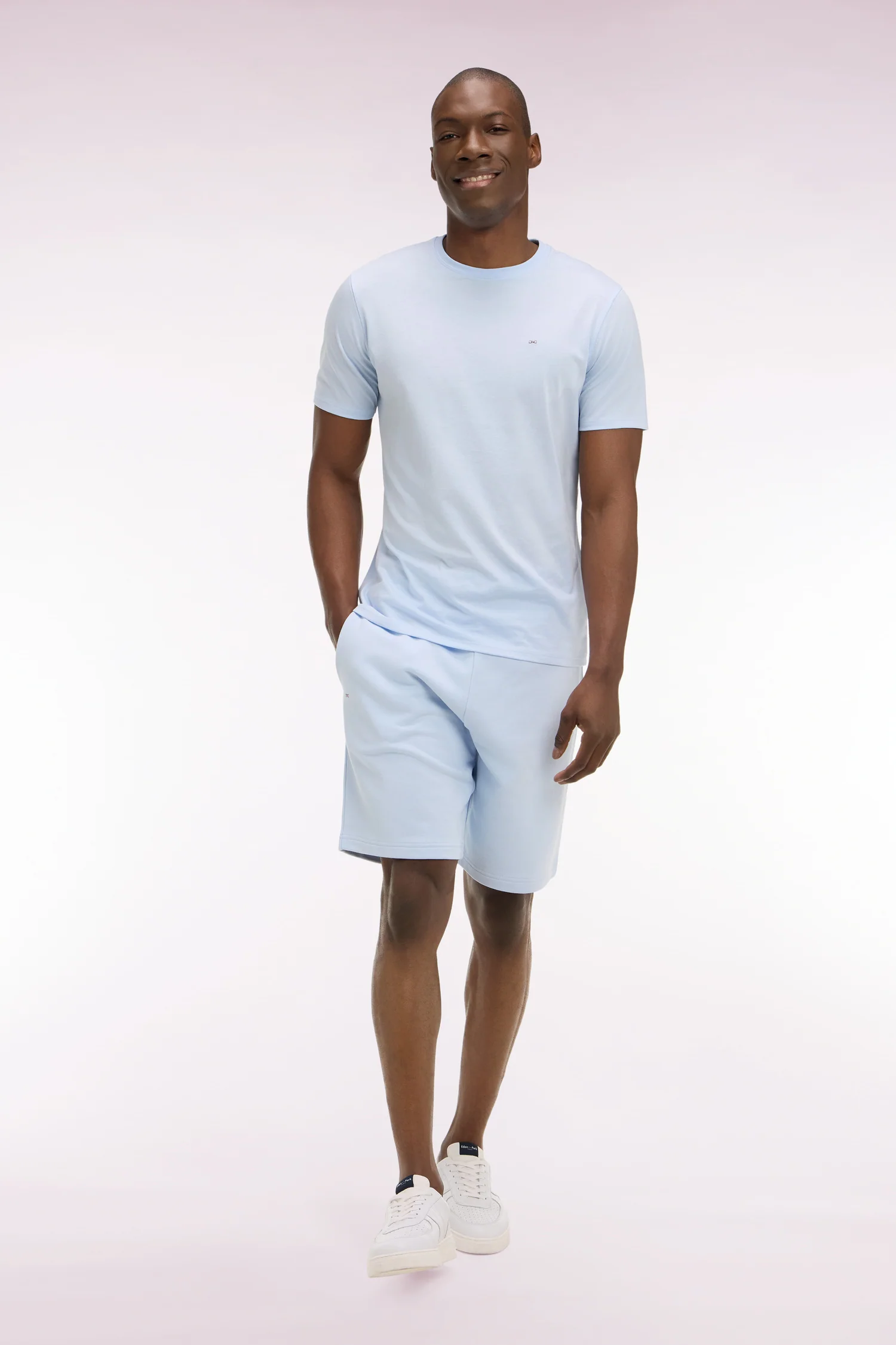 Short en molleton coton ciel
