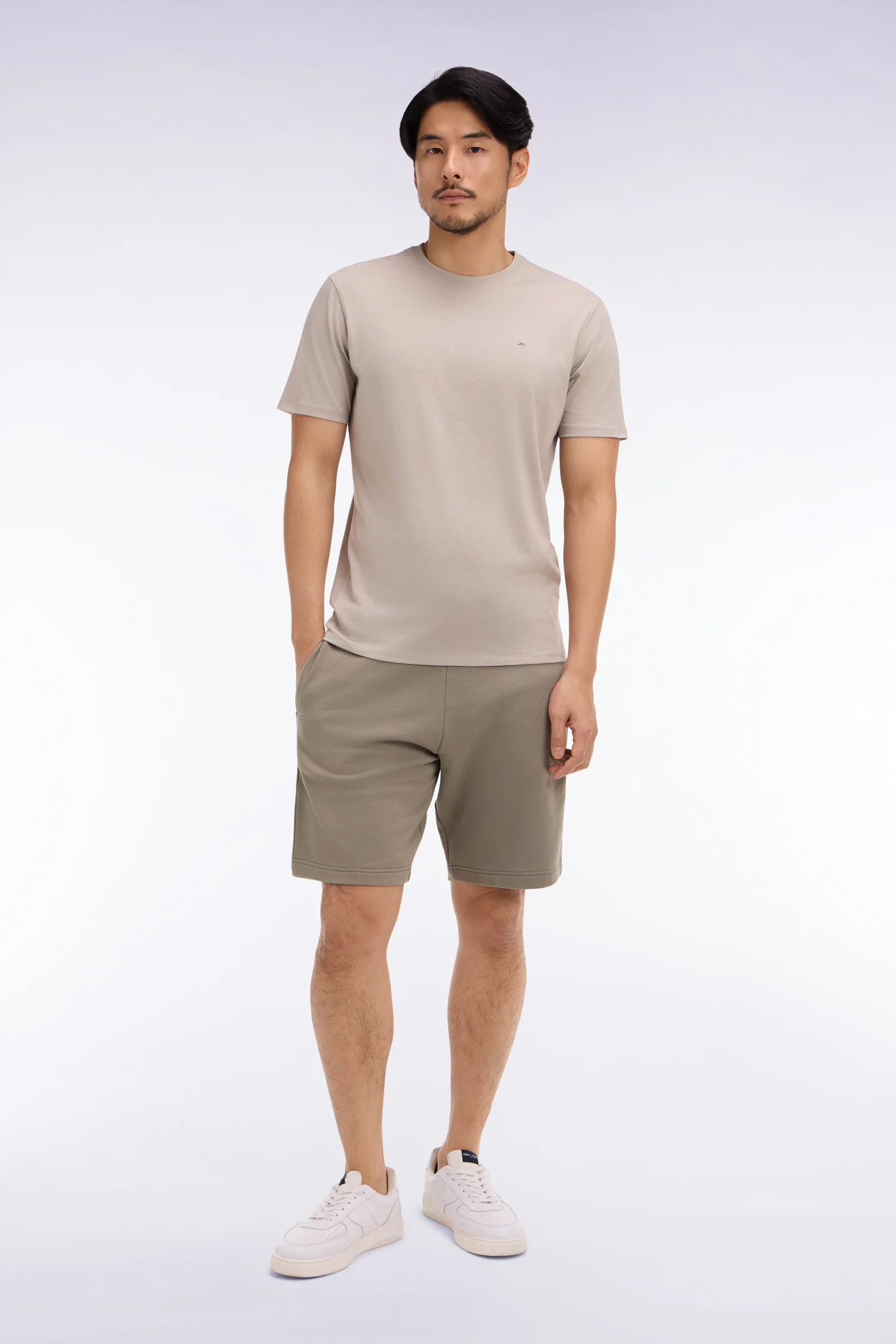 Short en molleton coton kaki - Image 3