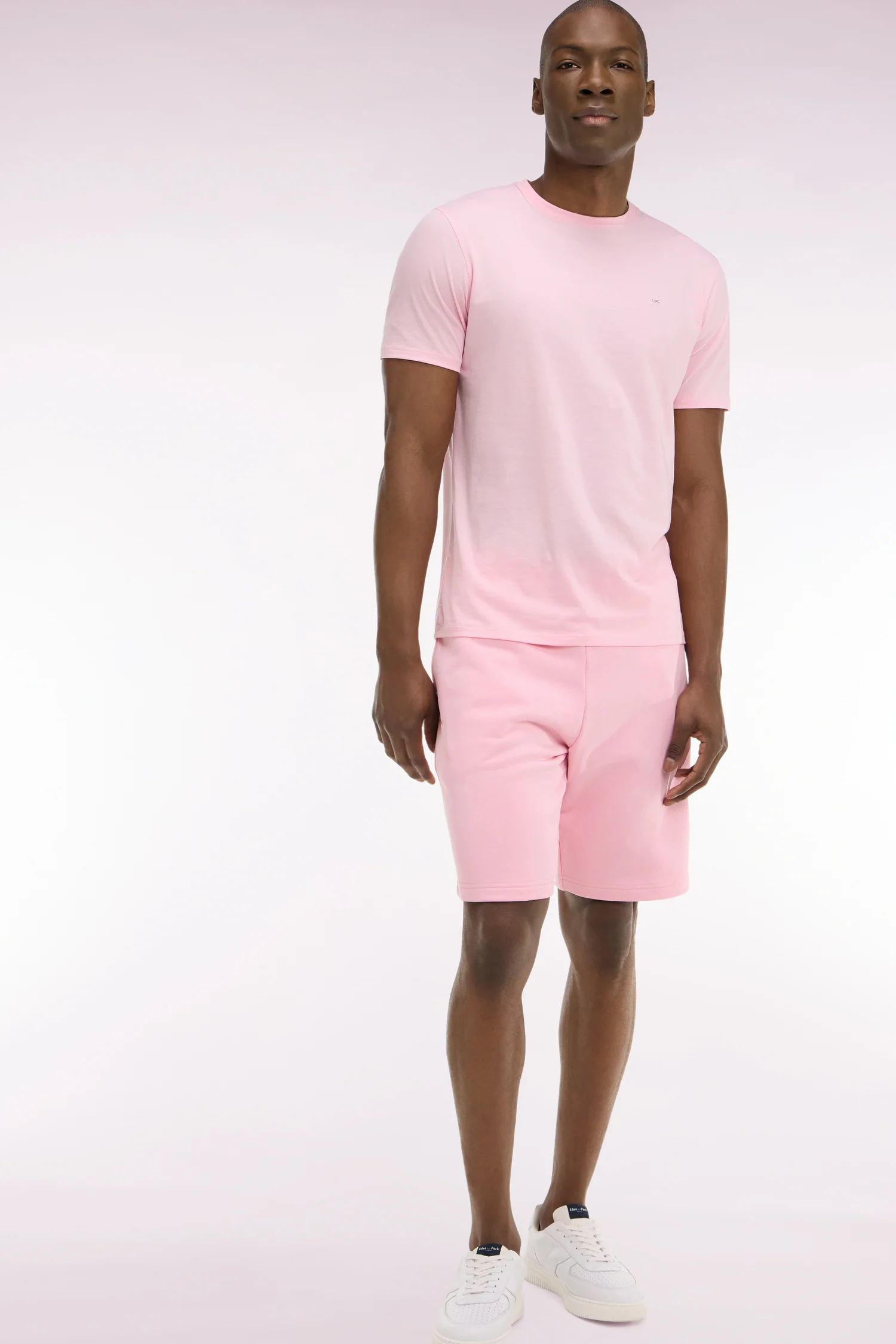 Short en molleton coton rose