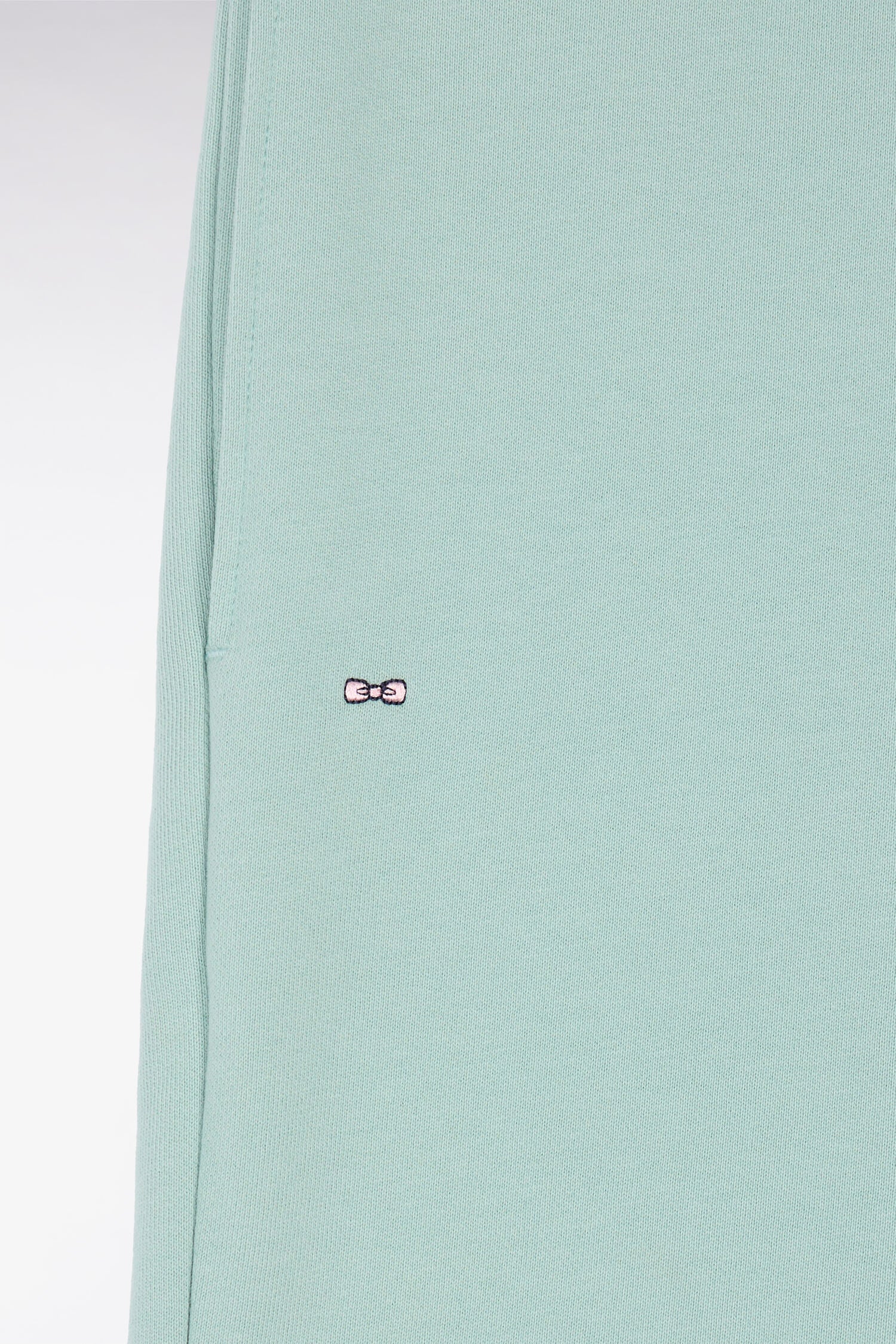 Short en molleton coton vert d'eau - Image 6