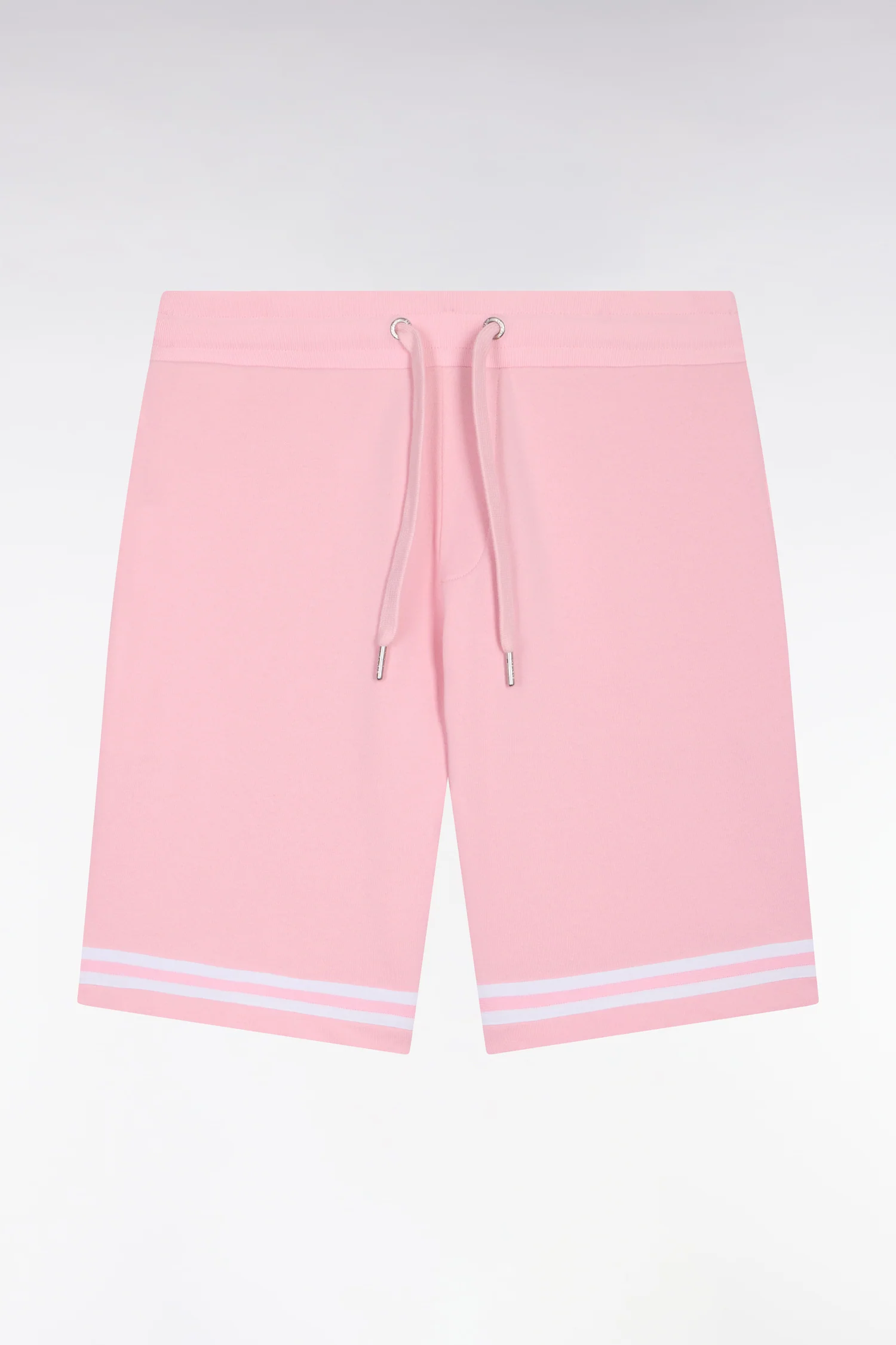Short en molleton rose à bordures de jambe rayées - Image 2