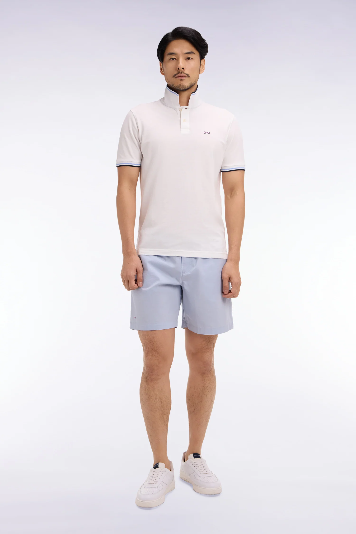 Short en popeline de coton gris clair - Image 3