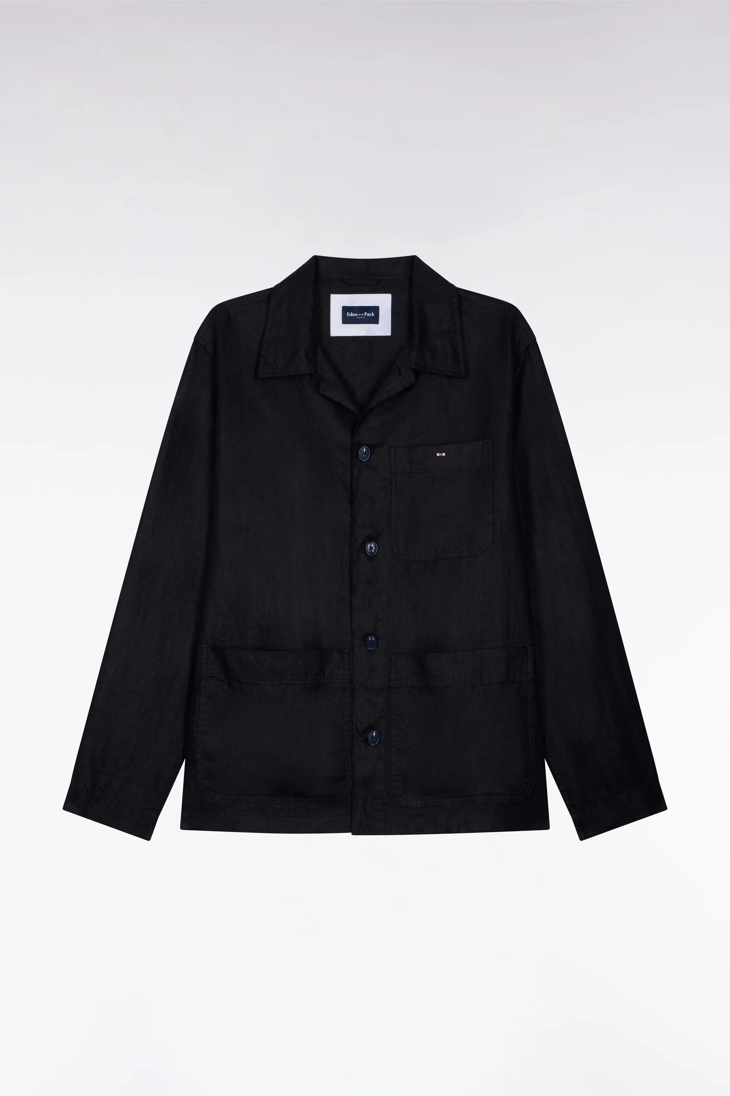 Surchemise en lin et coton marine - Image 2