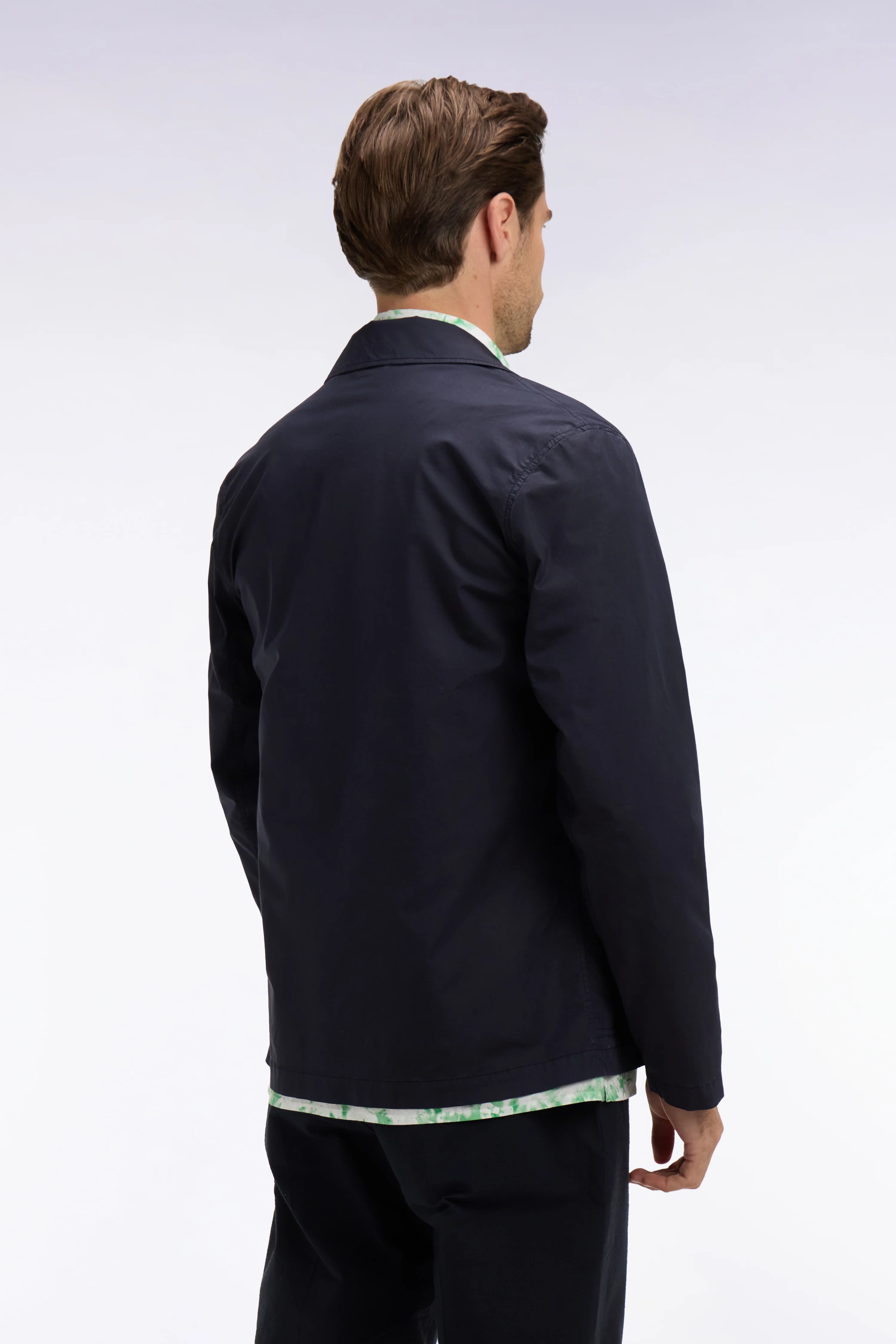 Surchemise en lyocell et coton stretch marine - Image 5