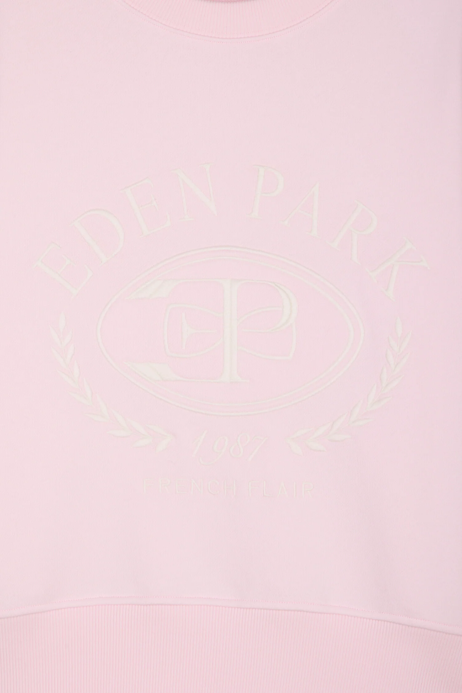 Sweatshirt en coton rose brodé coupe relaxed - Image 6