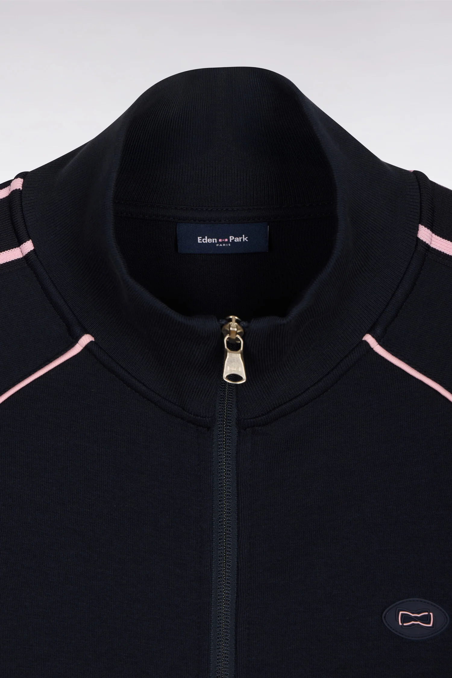 Sweatshirt zippé en interlock marine découpe ruban coupe regular - Image 6