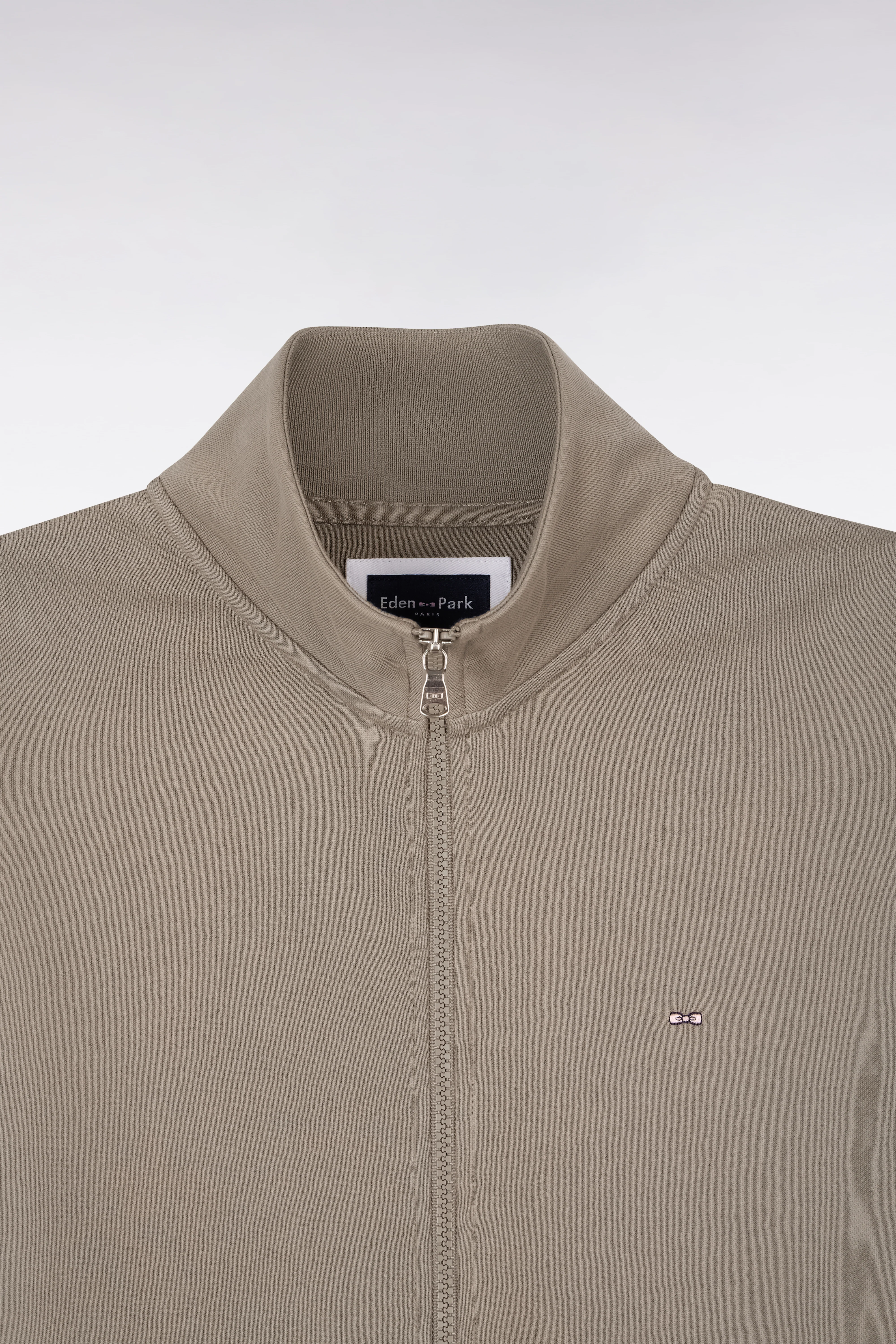 Sweatshirt zippé en molleton coton beige - Image 6