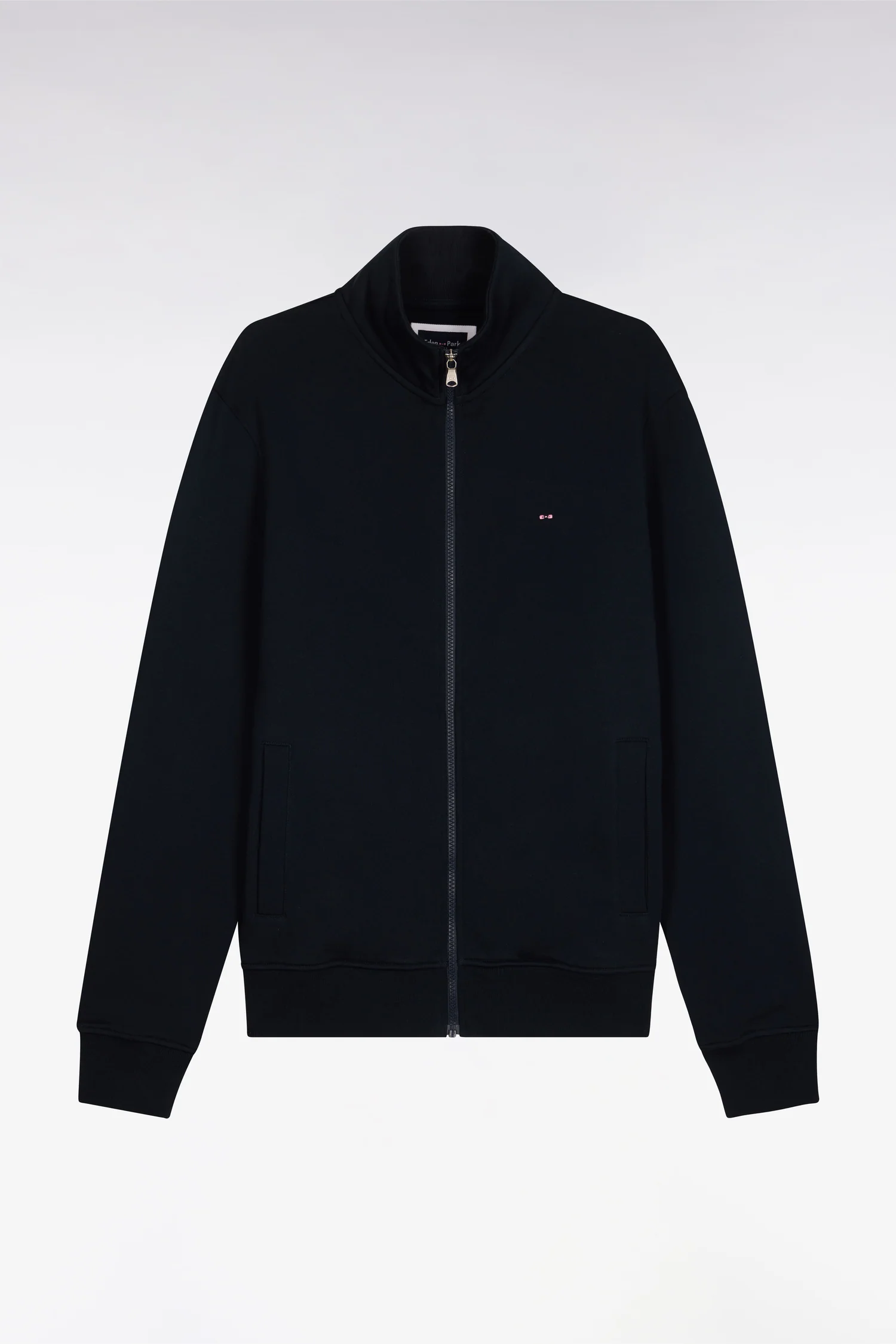 Sweatshirt zippé en molleton coton marine - Image 2