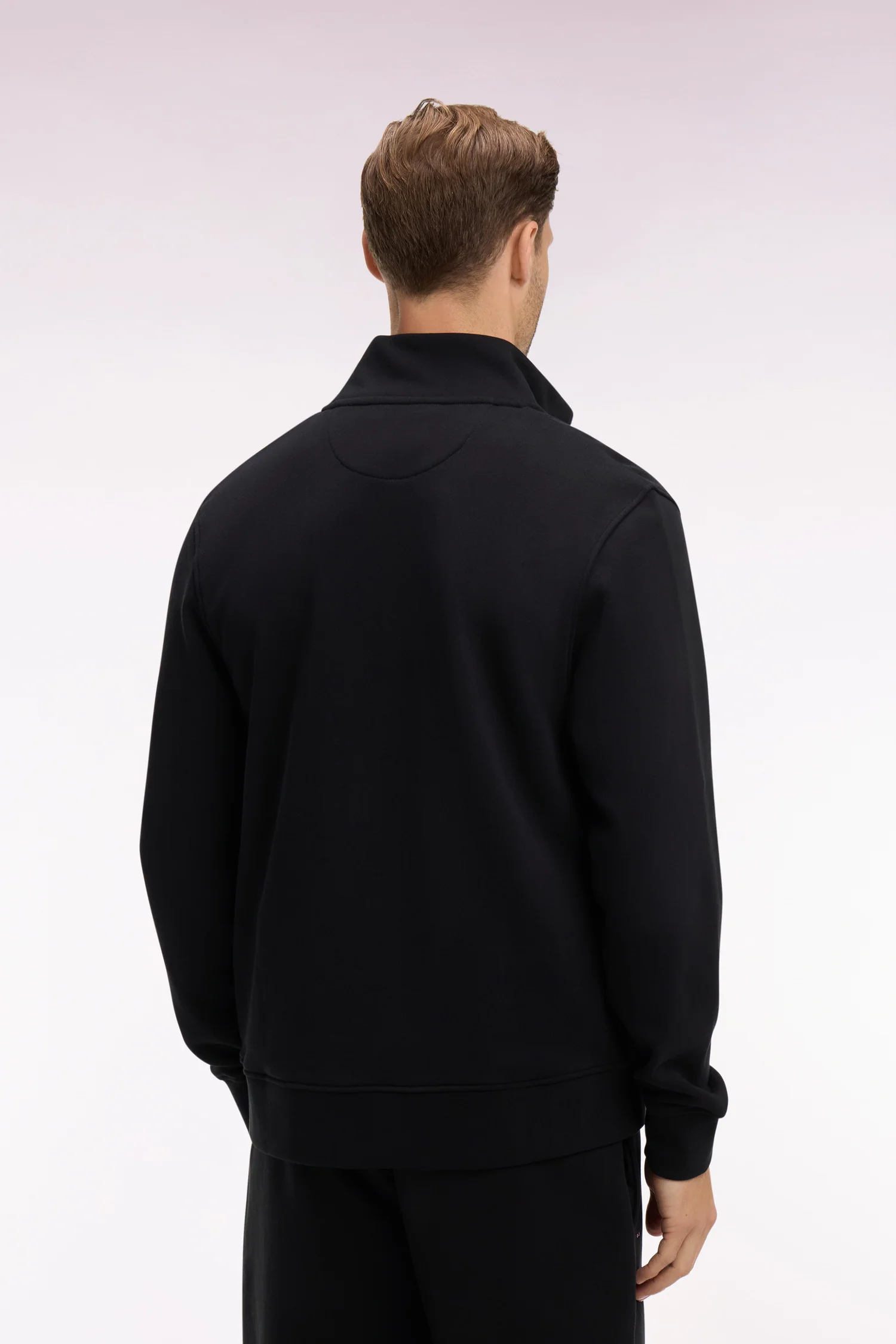 Sweatshirt zippé en molleton coton noir - Image 5